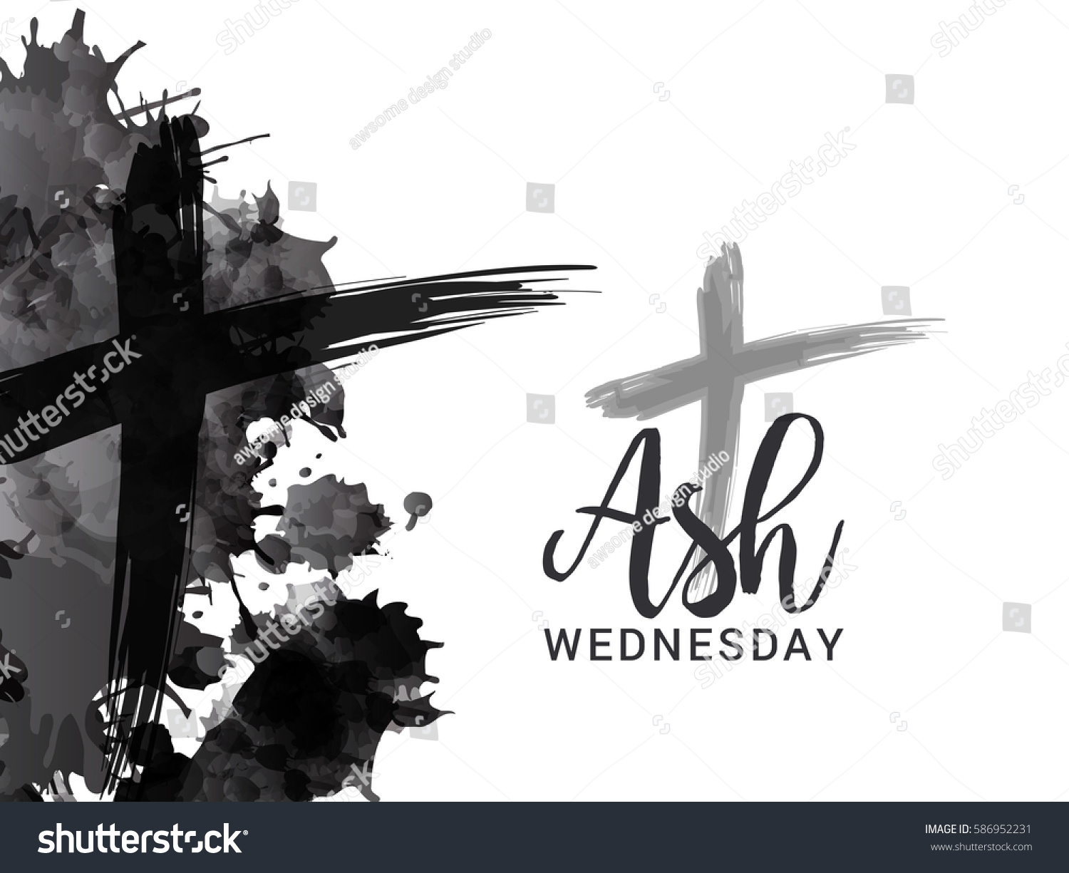 Ash Wednesday Poster Banner Background Stock Vector (Royalty Free ...