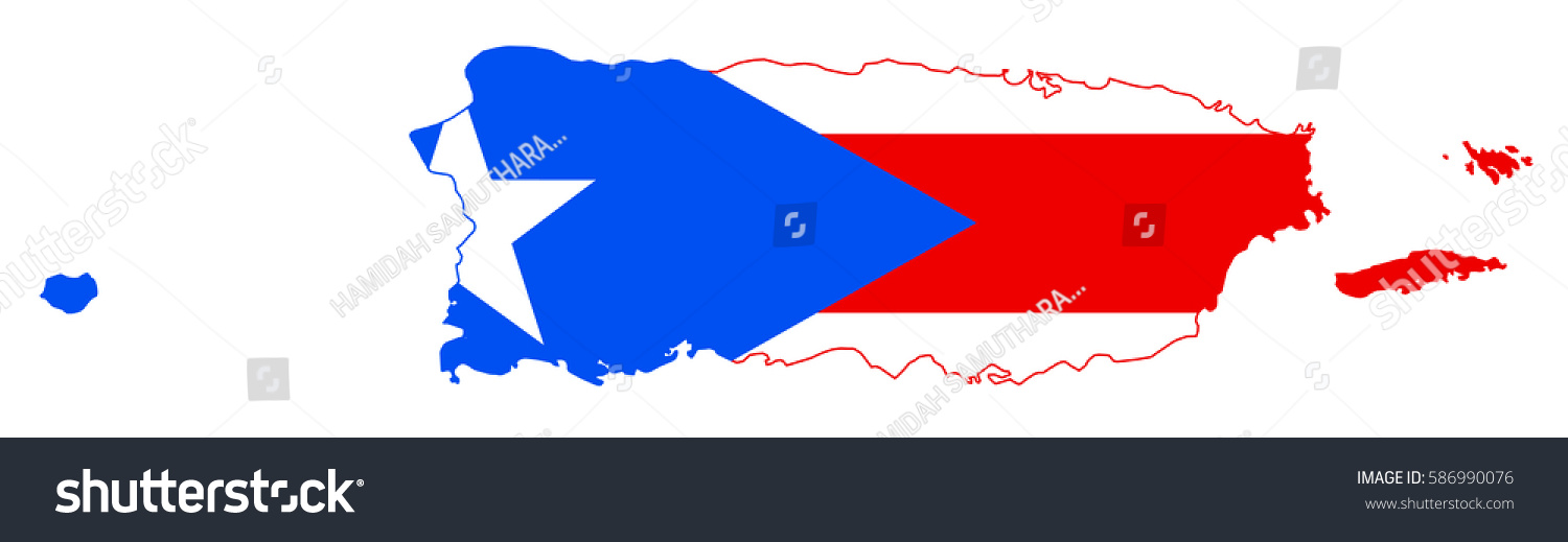 Puerto Rico Flag Map Stock Vector (Royalty Free) 586990076 | Shutterstock