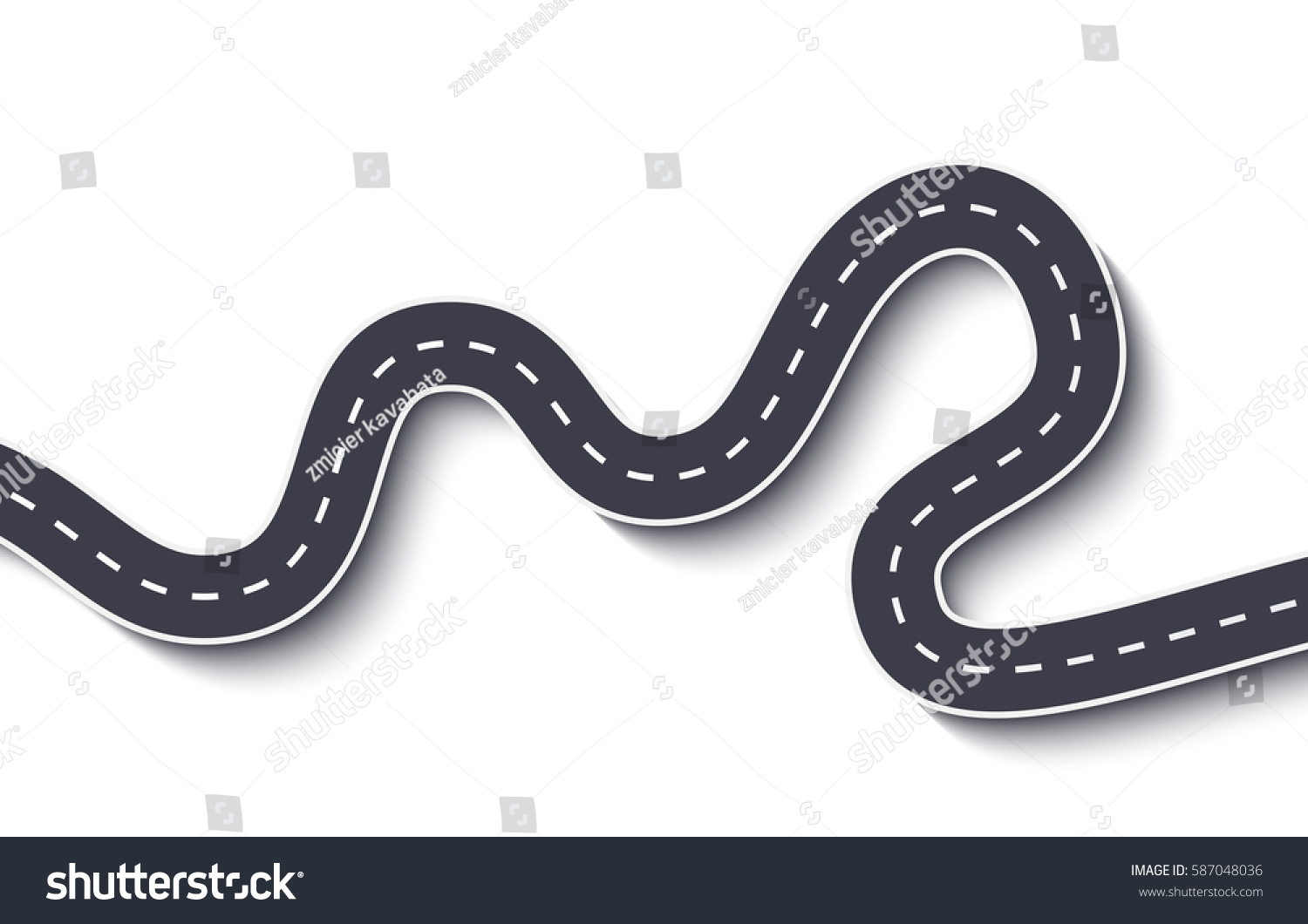 Winding Road On White Isolated Background Stock Vector (Royalty Free ...