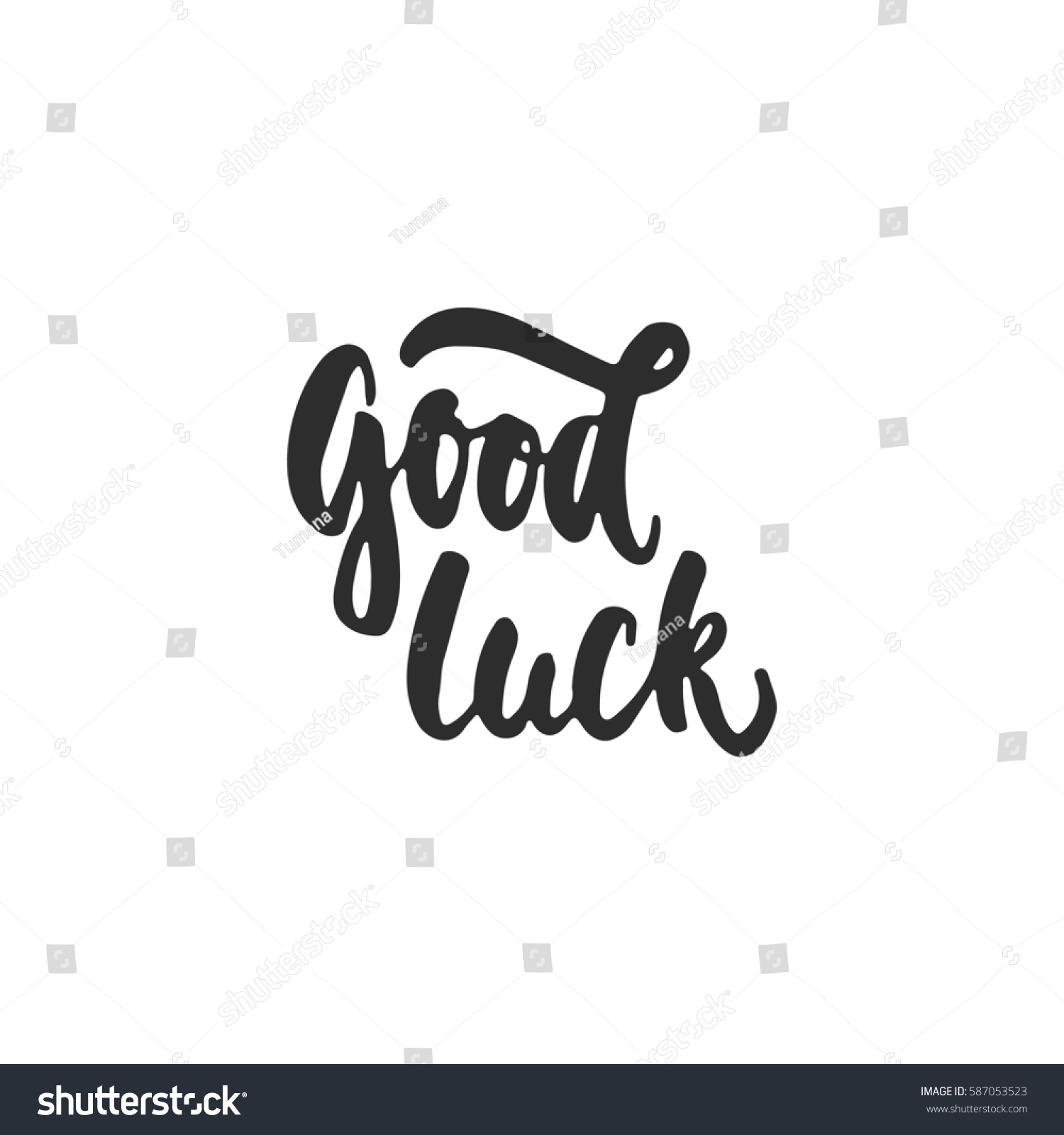 Good Luck Hand Drawn Lettering Phrase Stock Illustration 587053523 ...