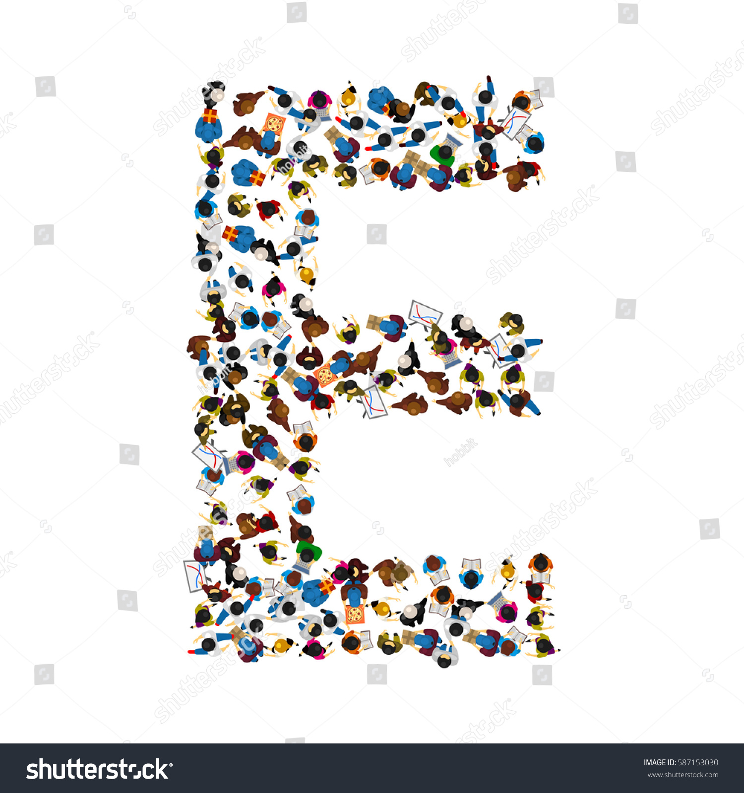 Group People Shape English Alphabet Letter Stock Vector (Royalty Free ...