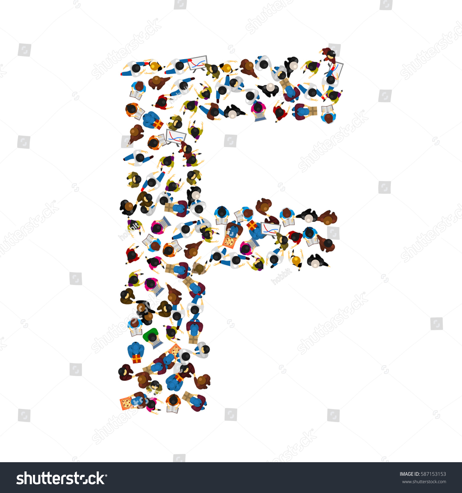 Group People Shape English Alphabet Letter Stock Vector (Royalty Free ...