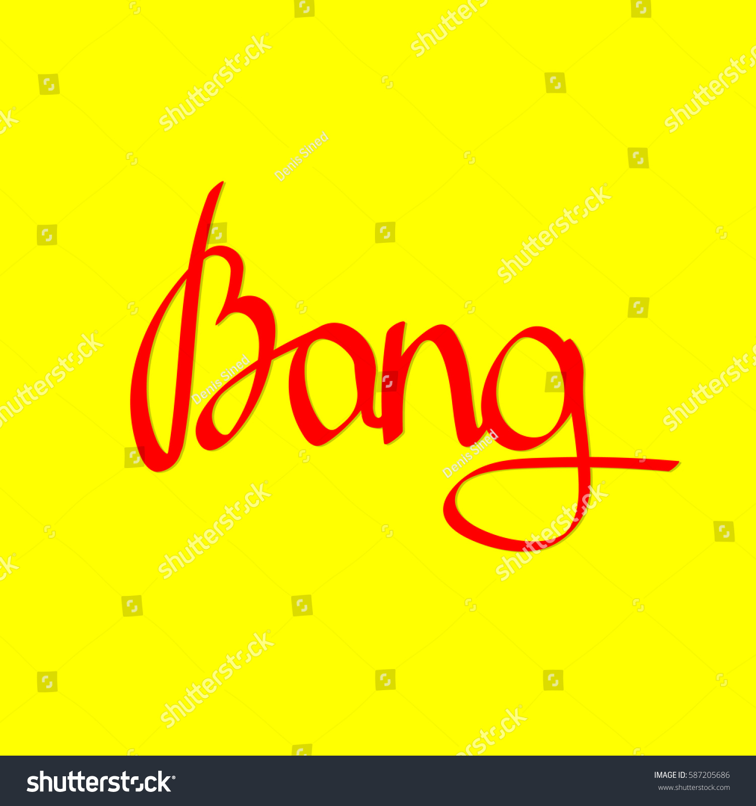 Bang Calligraphy Lettering Word Design Template Stock Vector (Royalty ...