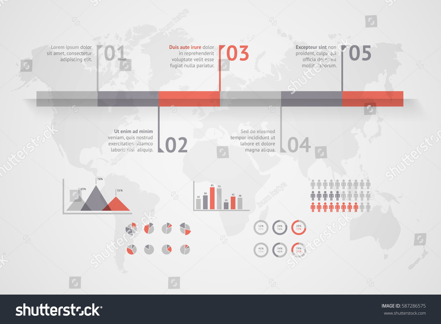 Timeline Vector Infographic World Map Stock Vector (Royalty Free ...