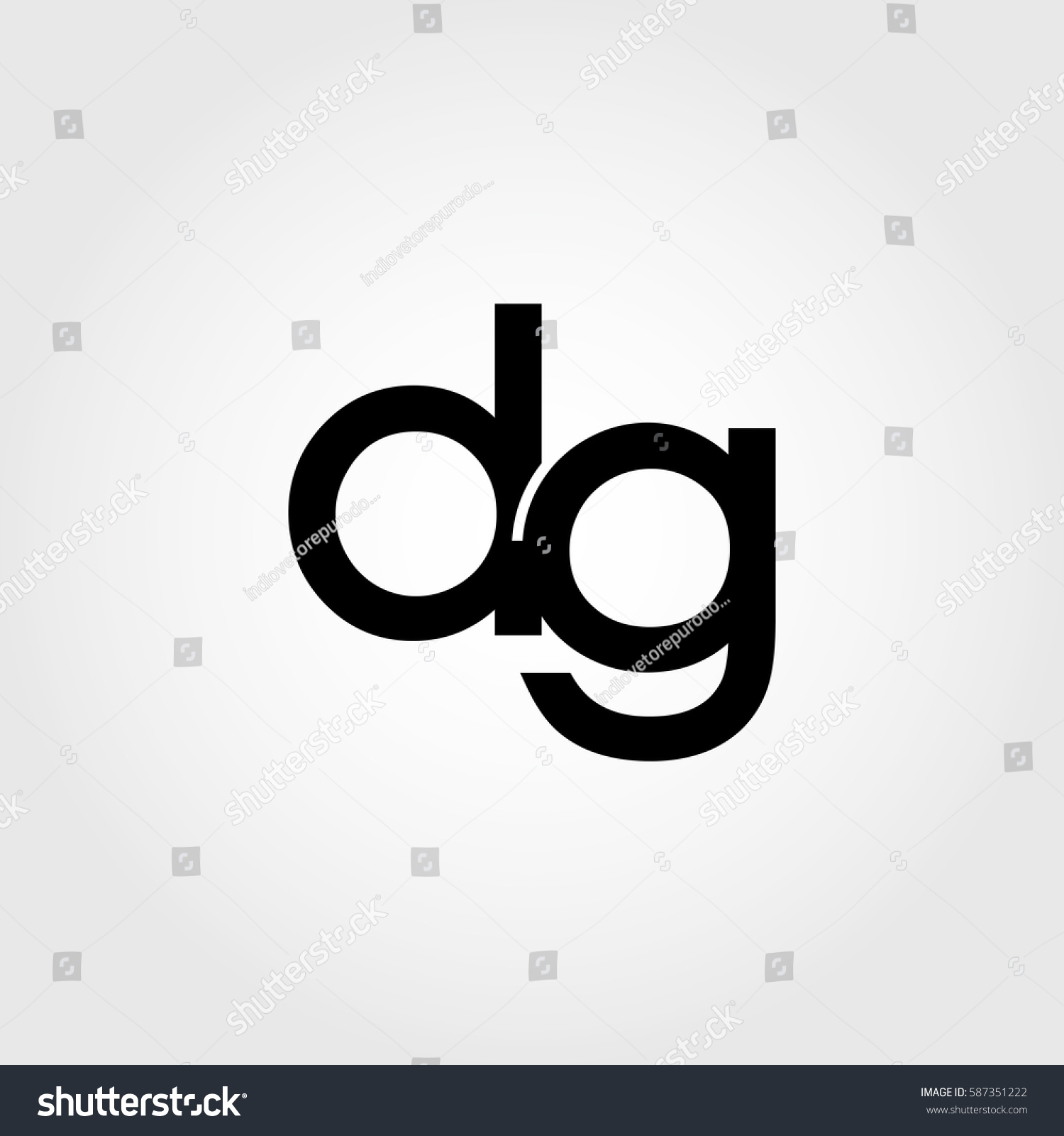 Dg Lowercase Logo Black Interrelated Stock Vector (Royalty Free ...