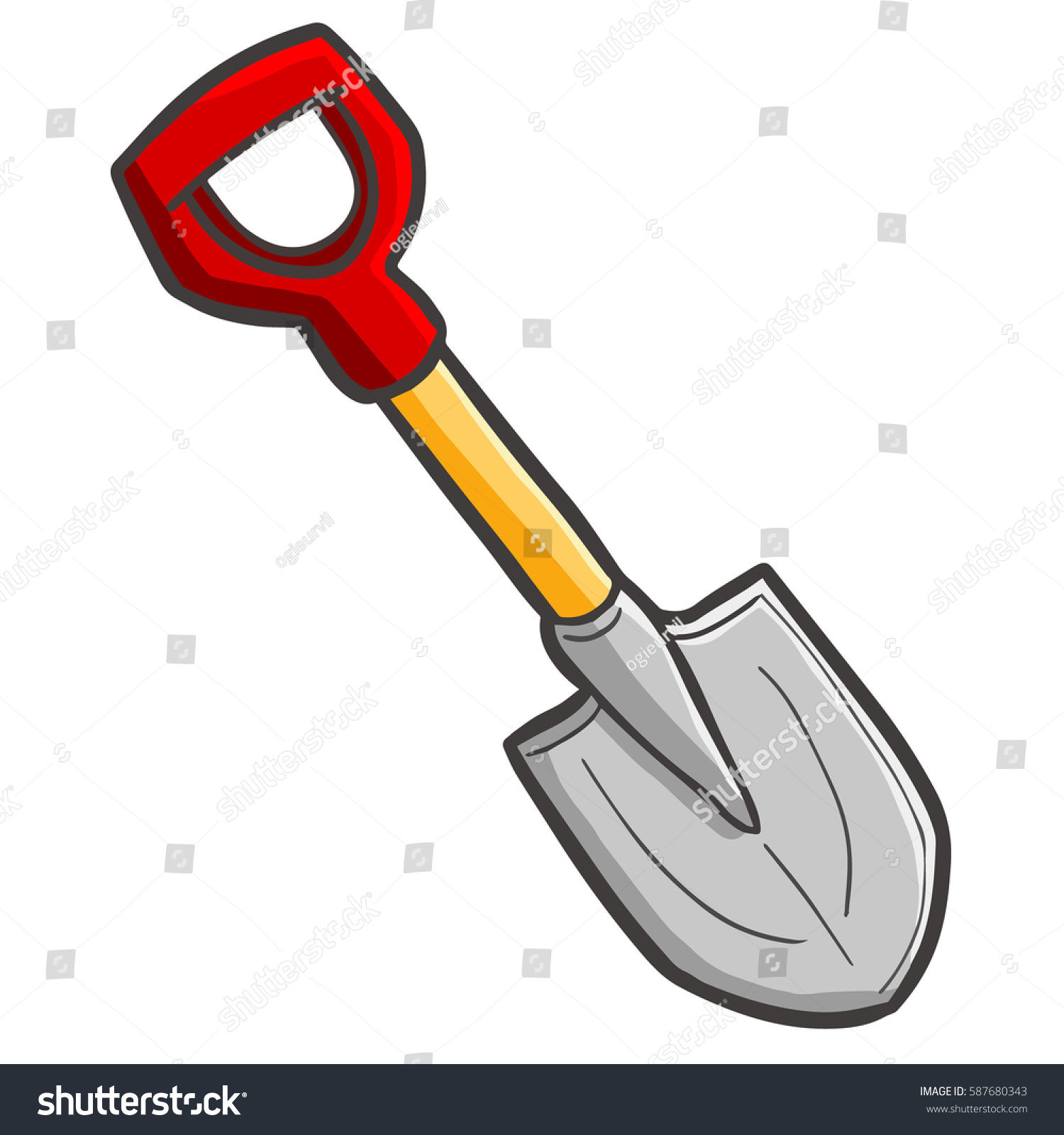 Funny Shovel Cartoon Style Vector Stock Vector (Royalty Free) 587680343 ...