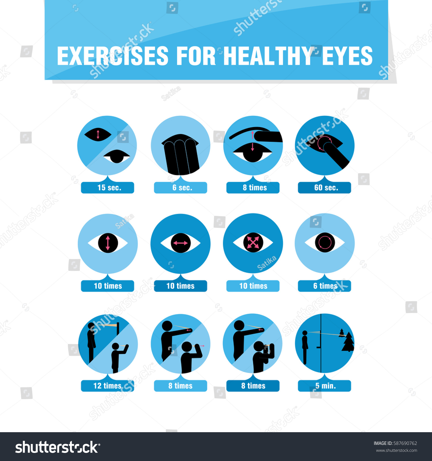 Exercises Healthy Eyes Vector Clip Art Stock Vector (Royalty Free ...