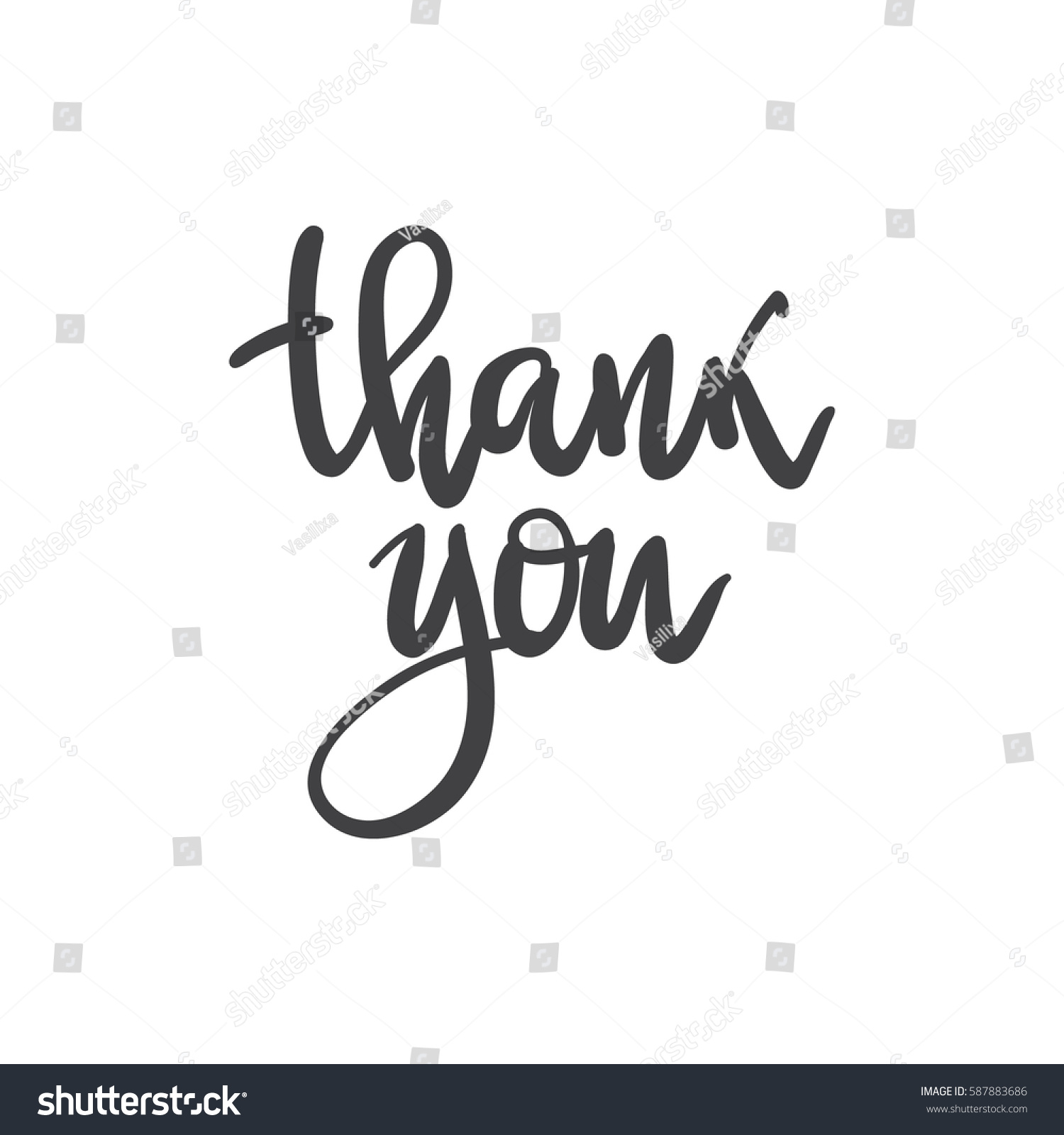 Vector Phrase Thank You Handwritten Inscription Stock Vector (Royalty ...