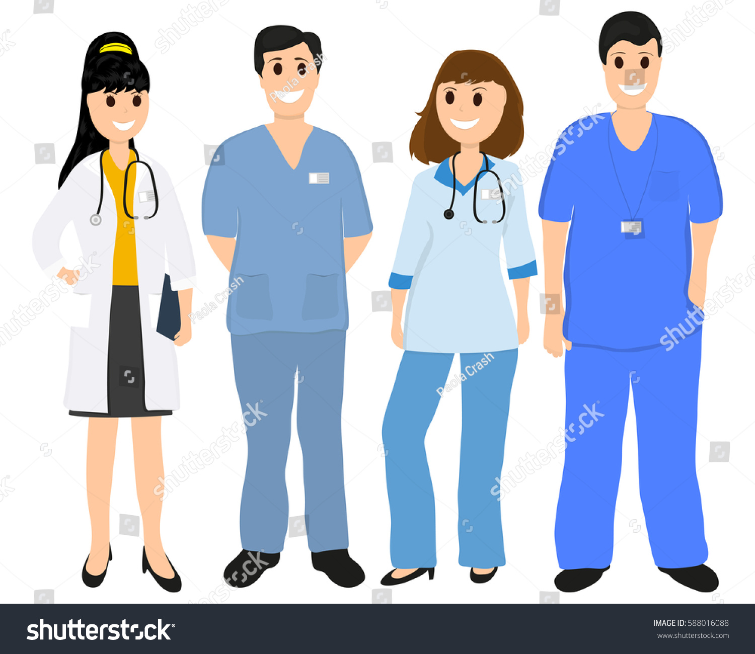 Group Doctors Hospital Flat Design Vector Stock Vector (Royalty Free ...