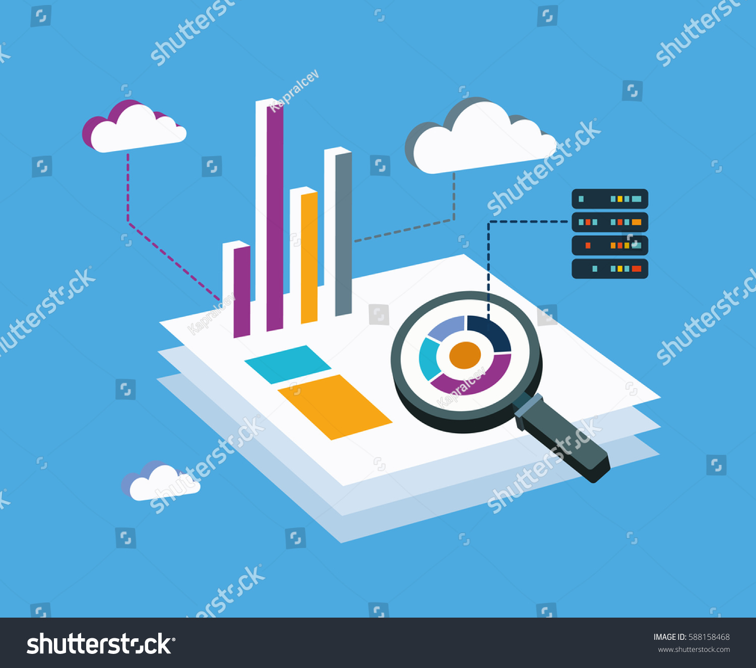 Analysis Big Data Isometric Stock Vector (Royalty Free) 588158468 ...