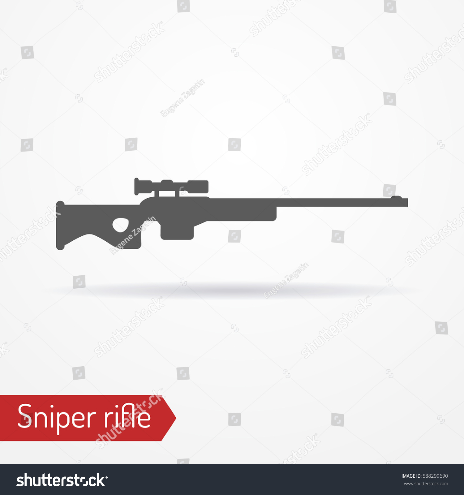 Abstract Isolated Sniper Rifle Icon Silhouette Stock Vector (Royalty ...