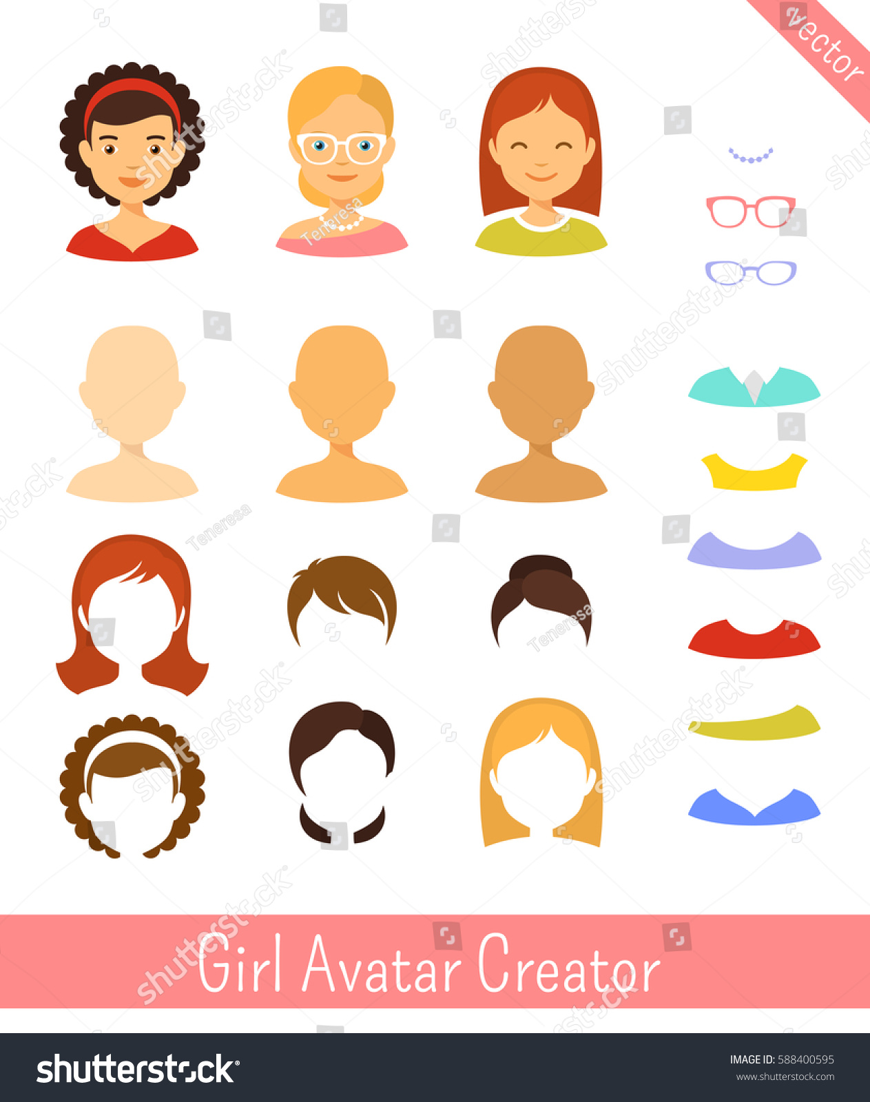 Girl Avatar Creator Woman Avatar Character Stock Vector (Royalty Free ...