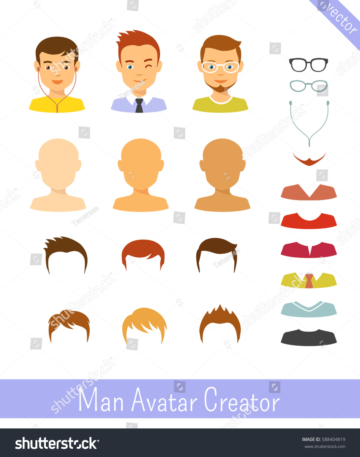 Man Avatar Creator Male Avatar Character Stock Vector (Royalty Free ...