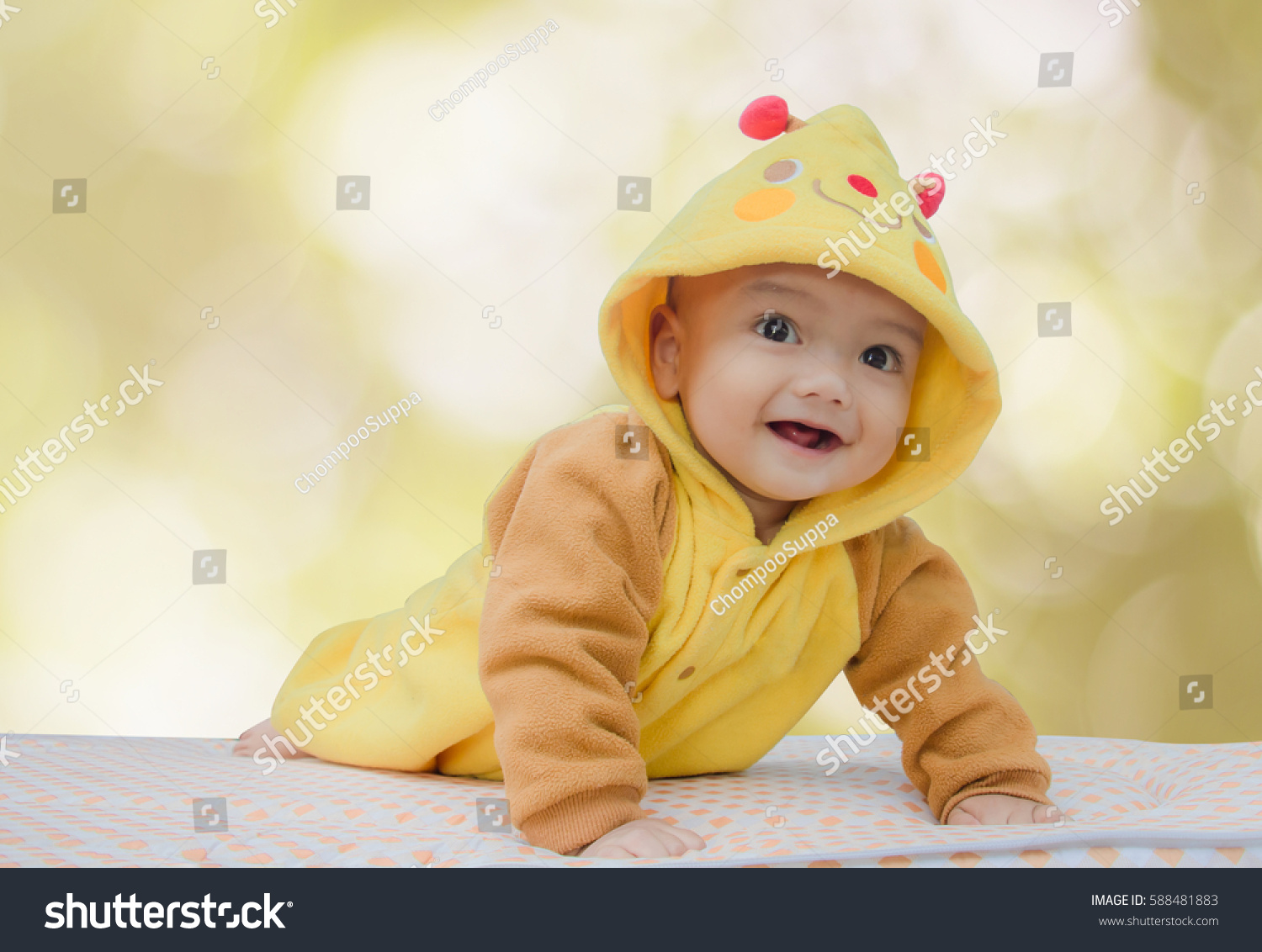cute newborn baby boy smiling