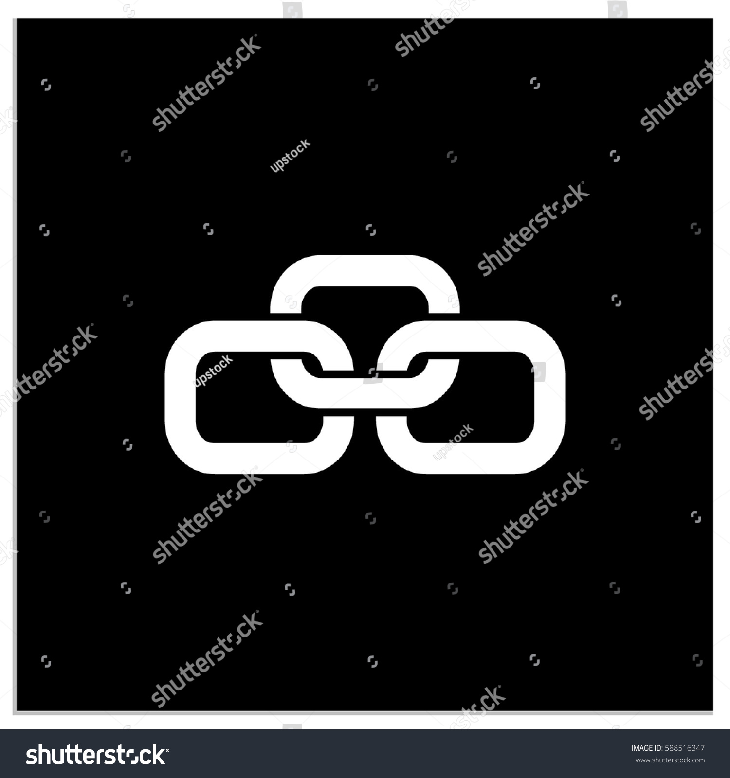 Isolated Sign Symbol Three Linked Chain Stock Vector (Royalty Free ...