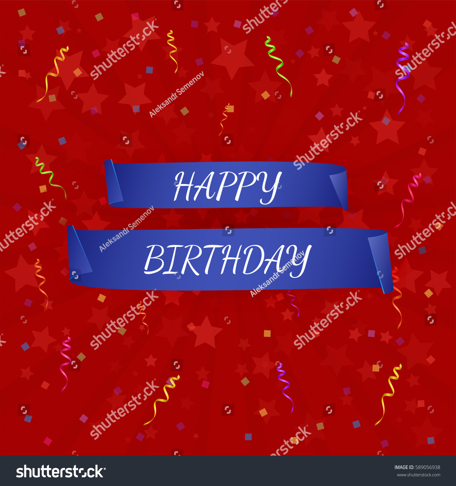 Happy Birthday Banner Paper Scrolls Vector Stock Vector (Royalty Free ...