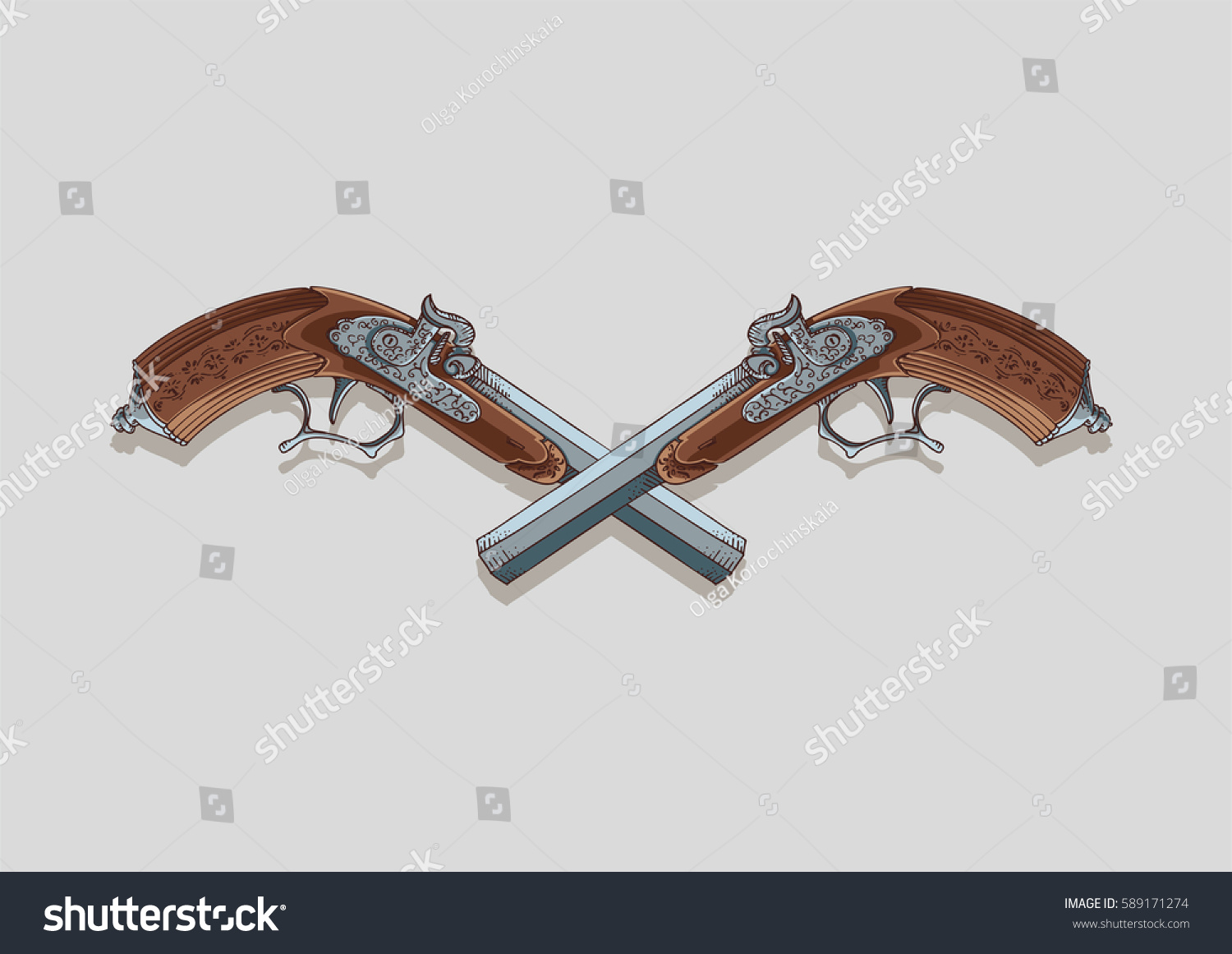 Hand Drawn Retro Musketsvector Vintage Gun Stock Vector (Royalty Free ...