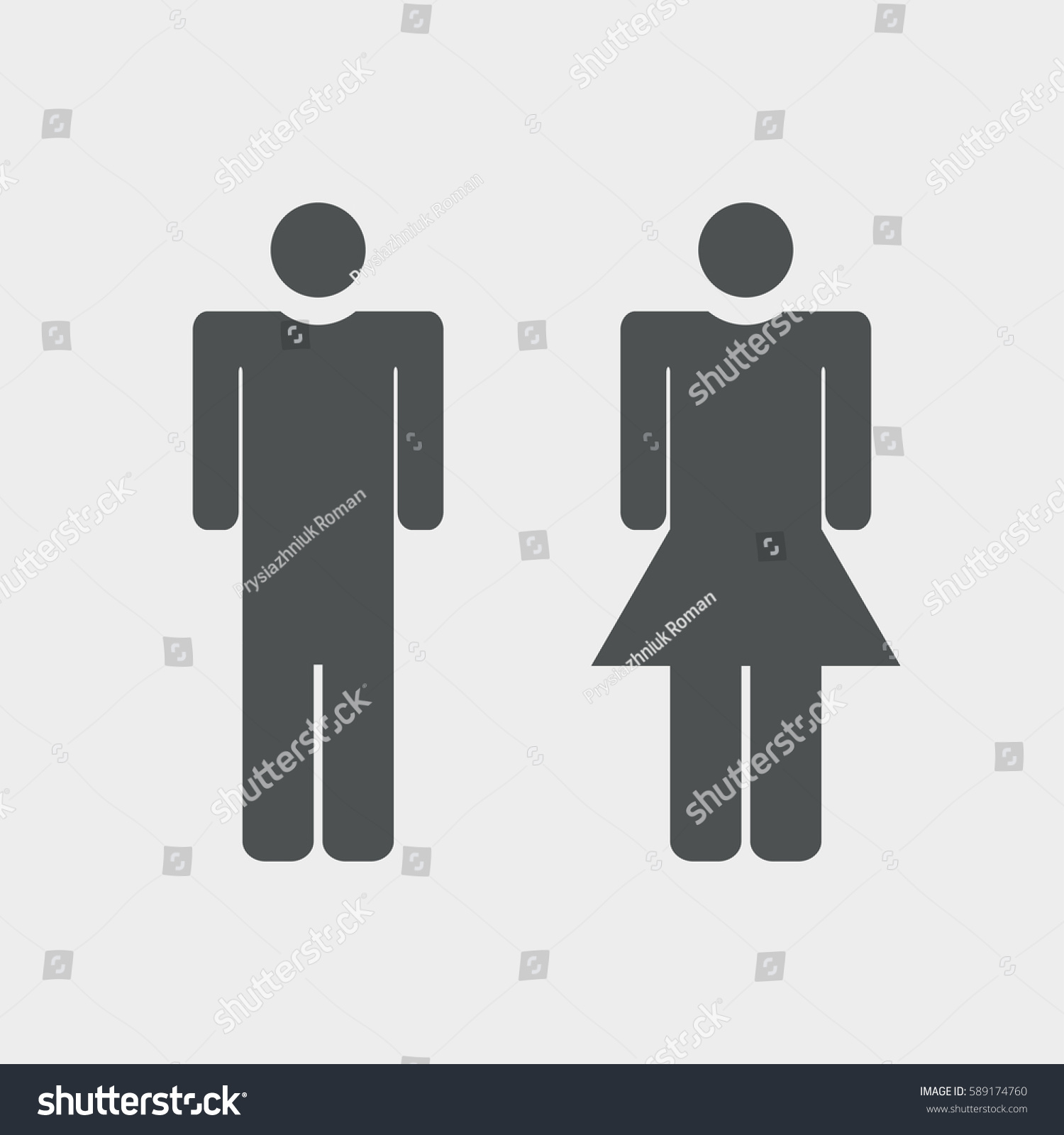 Man Woman Icon Wc Sign Toilet Stock Vector (Royalty Free) 589174760 ...