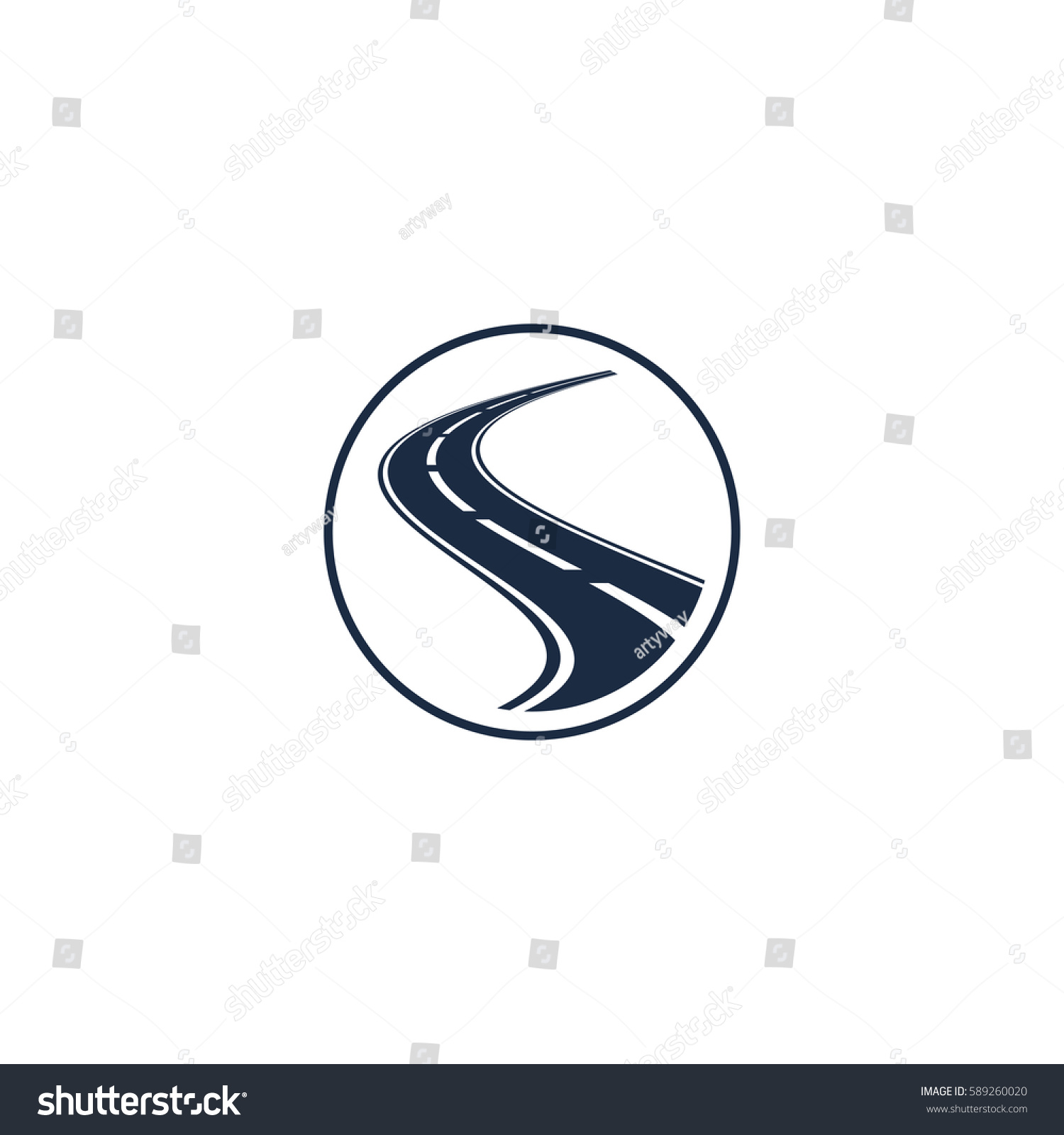 Isolated Abstract Highway Element Circle Logo Stock Vector (Royalty ...