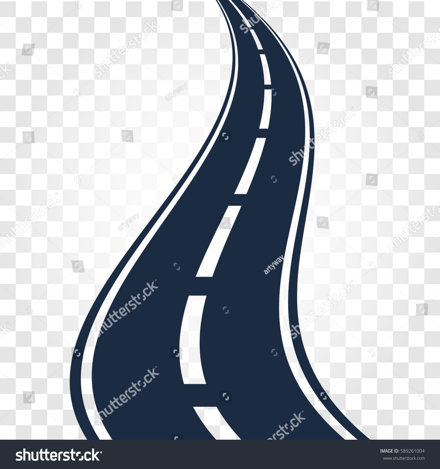 Isolated Black Color Road Highway Dividing Stock Vector (Royalty Free ...