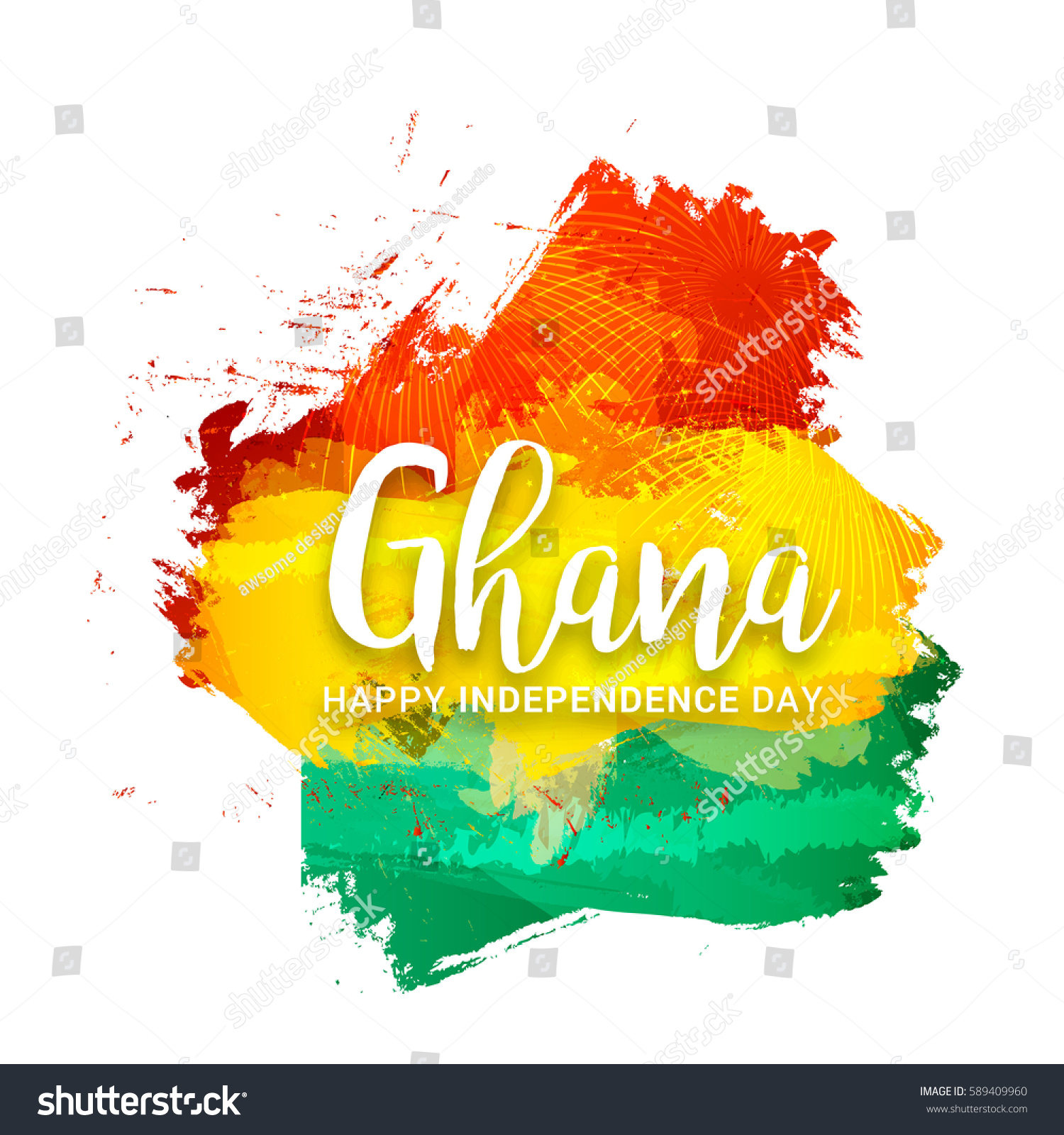 Ghana Independence Day Poster Banner Background Stock Vector (Royalty