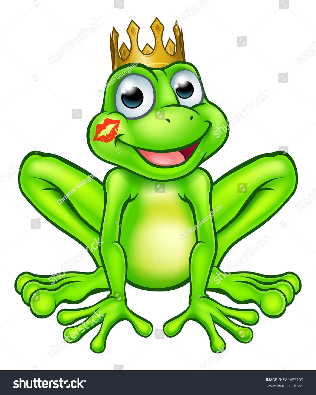 Cute Cartoon Frog Prince Fairy Tale Stock Illustration 589483199 ...