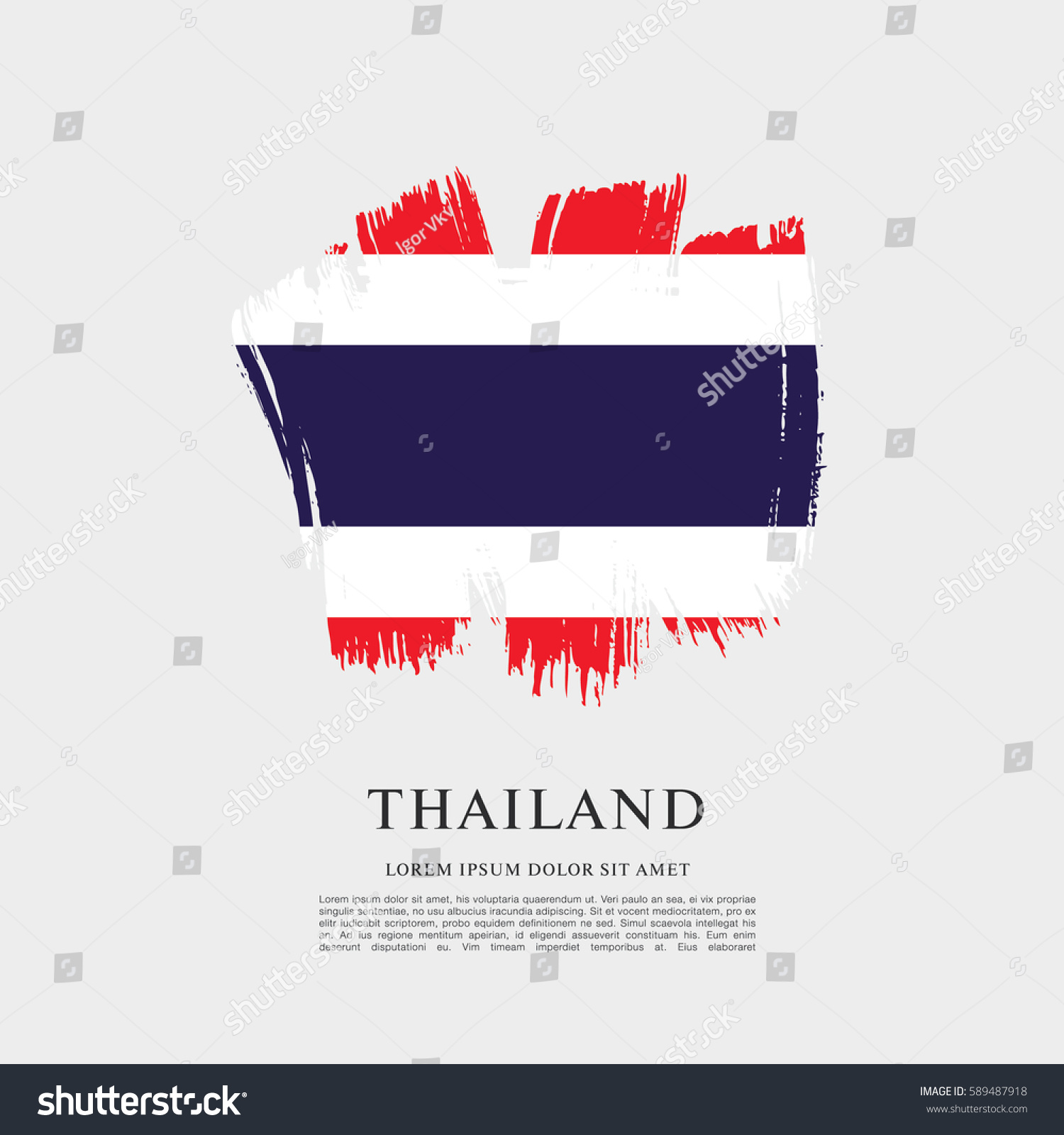 Flag Thailand Brush Stroke Background Stock Vector (Royalty Free ...