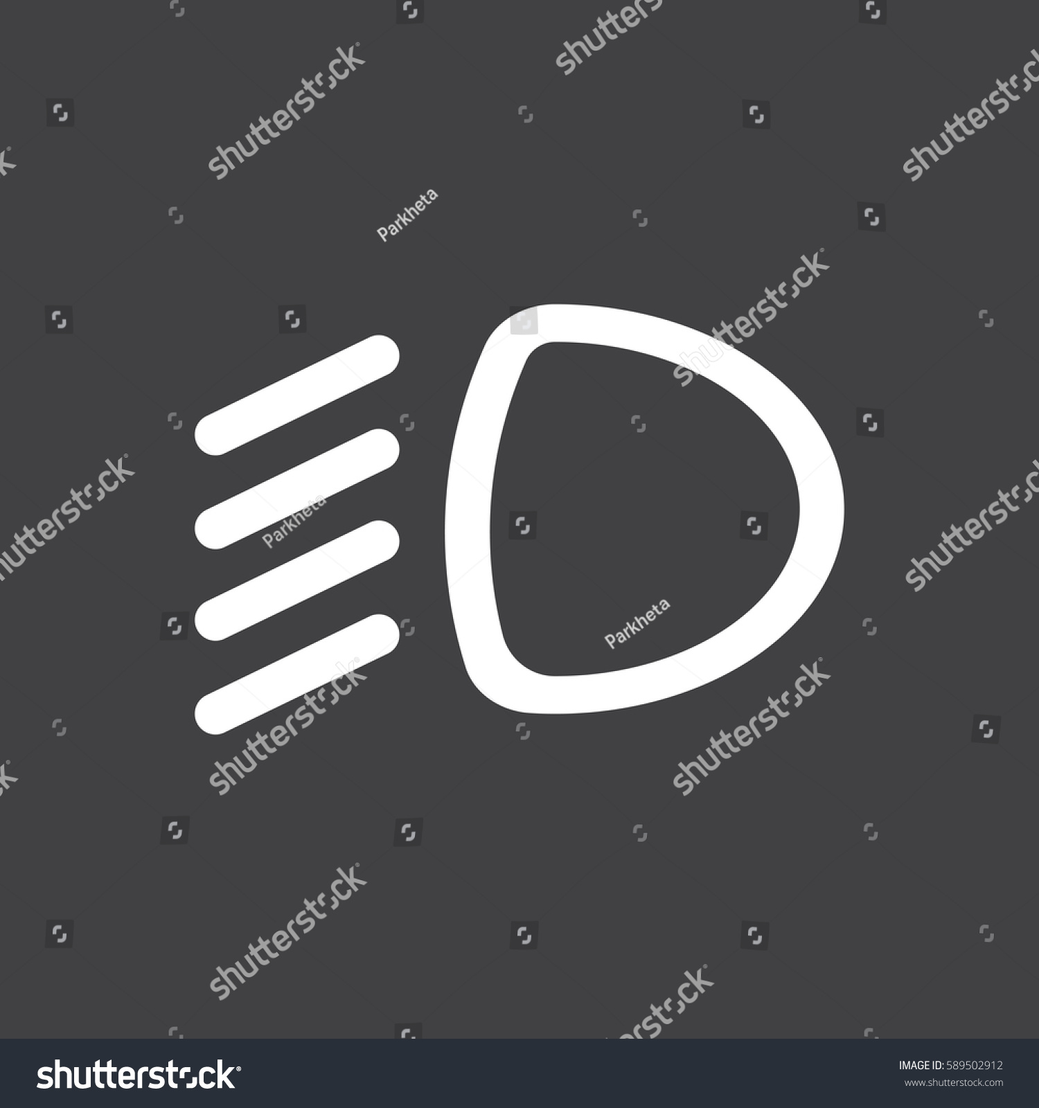 Dipped Beam Headlamps Icon Car Dashboard Stock Vector (Royalty Free ...