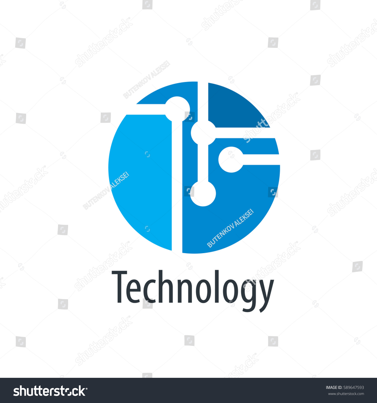 Vector Logo Technology Stock Vector (Royalty Free) 589647593 | Shutterstock