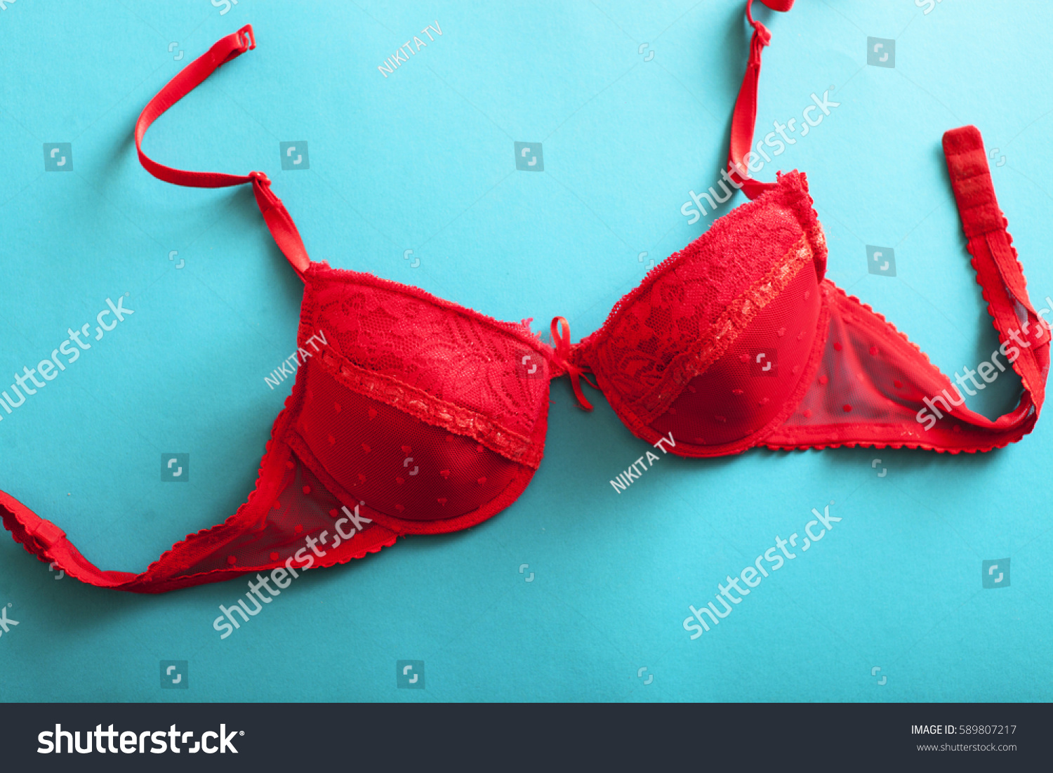 Red Bra Fashion Concept Stock Photo 589807217 