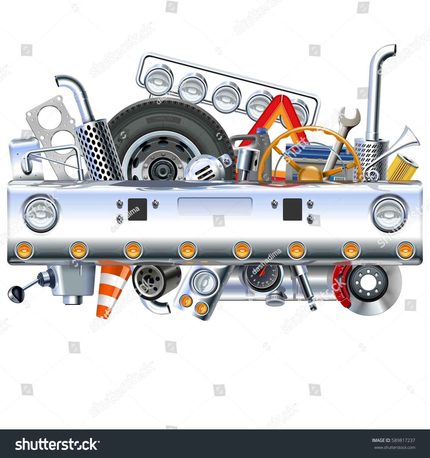 Vector Truck Bumper Spares Stock Vector (Royalty Free) 589817237 ...