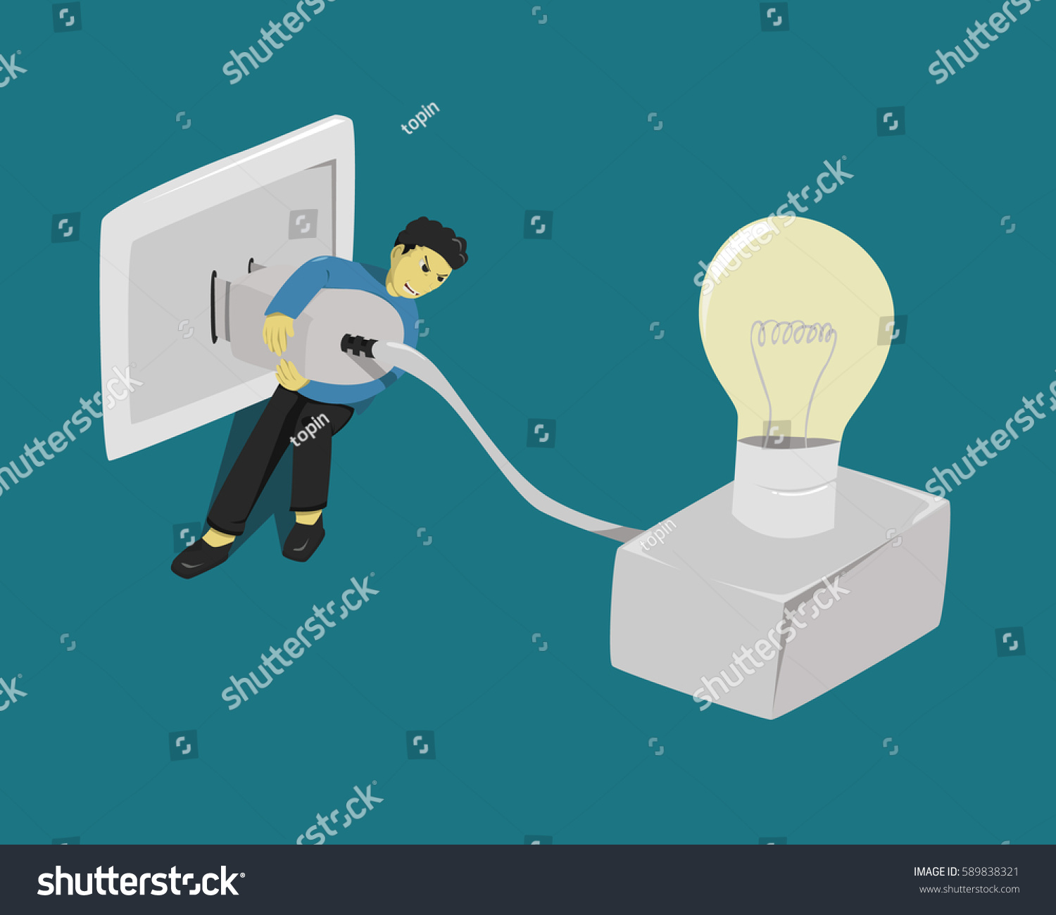 Connect Idea Cord Electrical Plug Connected Stock Vector (Royalty Free ...