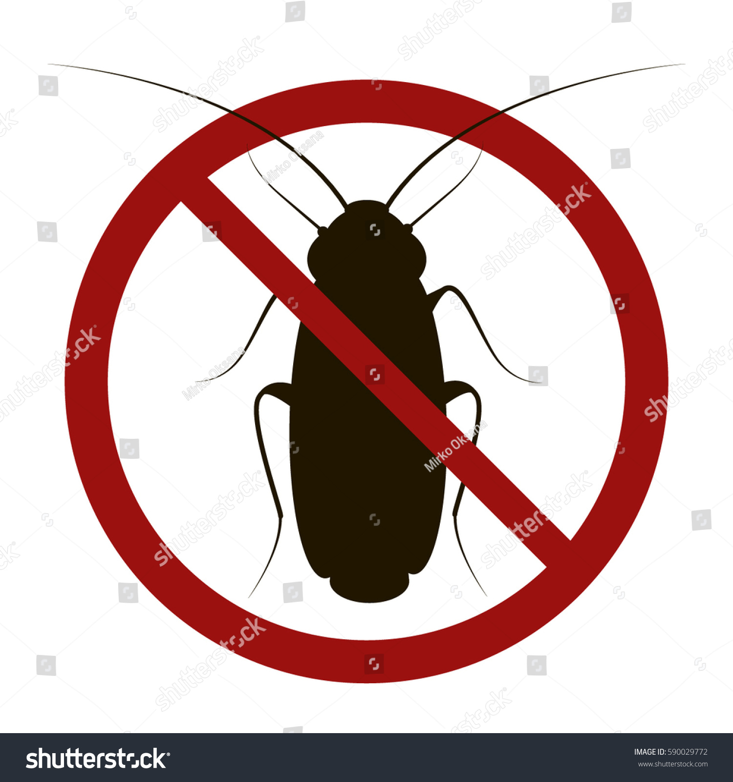 Cockroach Warning Signs Vector Illustration Stock Vector (Royalty Free ...