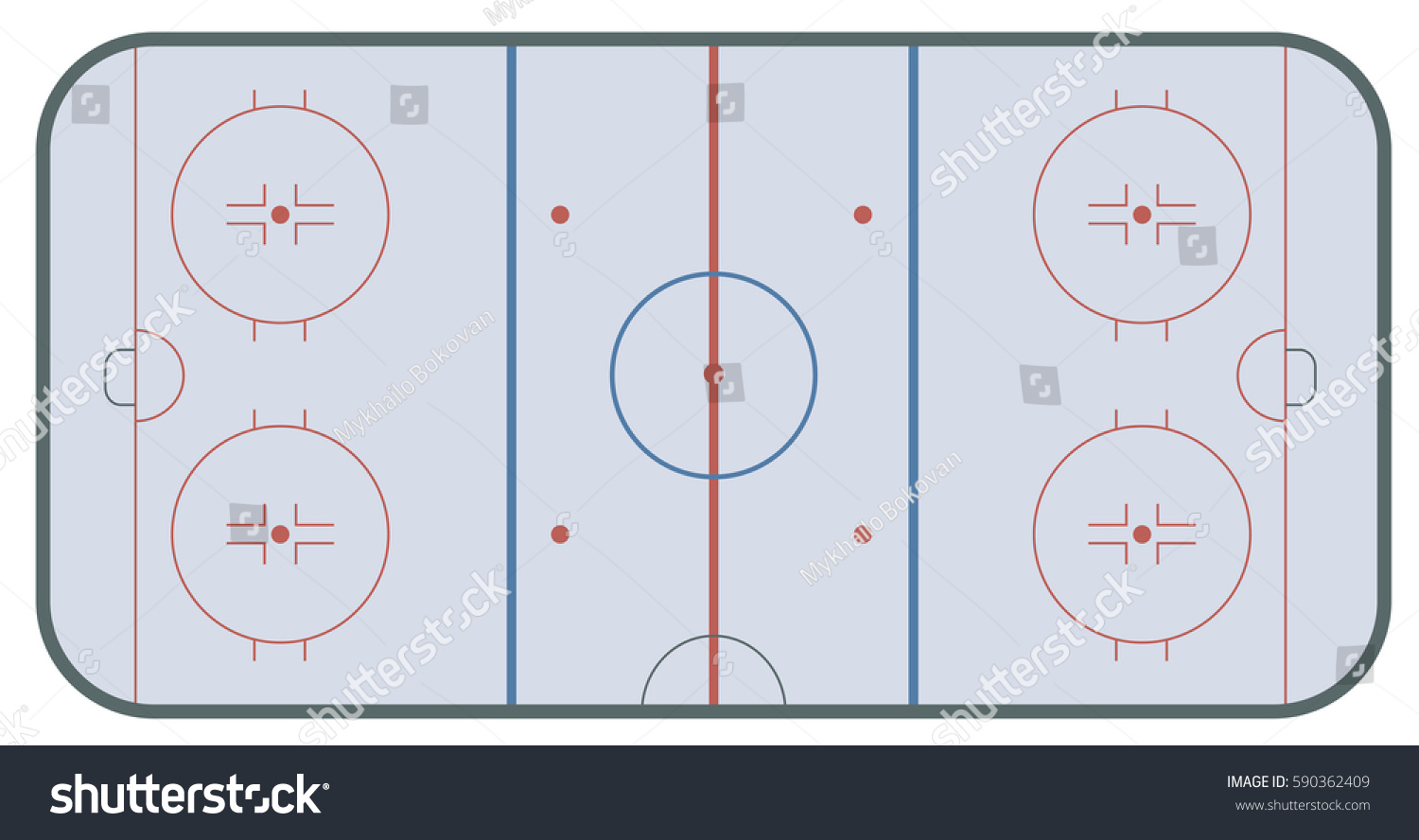 Ice Hockey Rink Markings Top View Stock Vector (Royalty Free) 590362409 Shutterstock