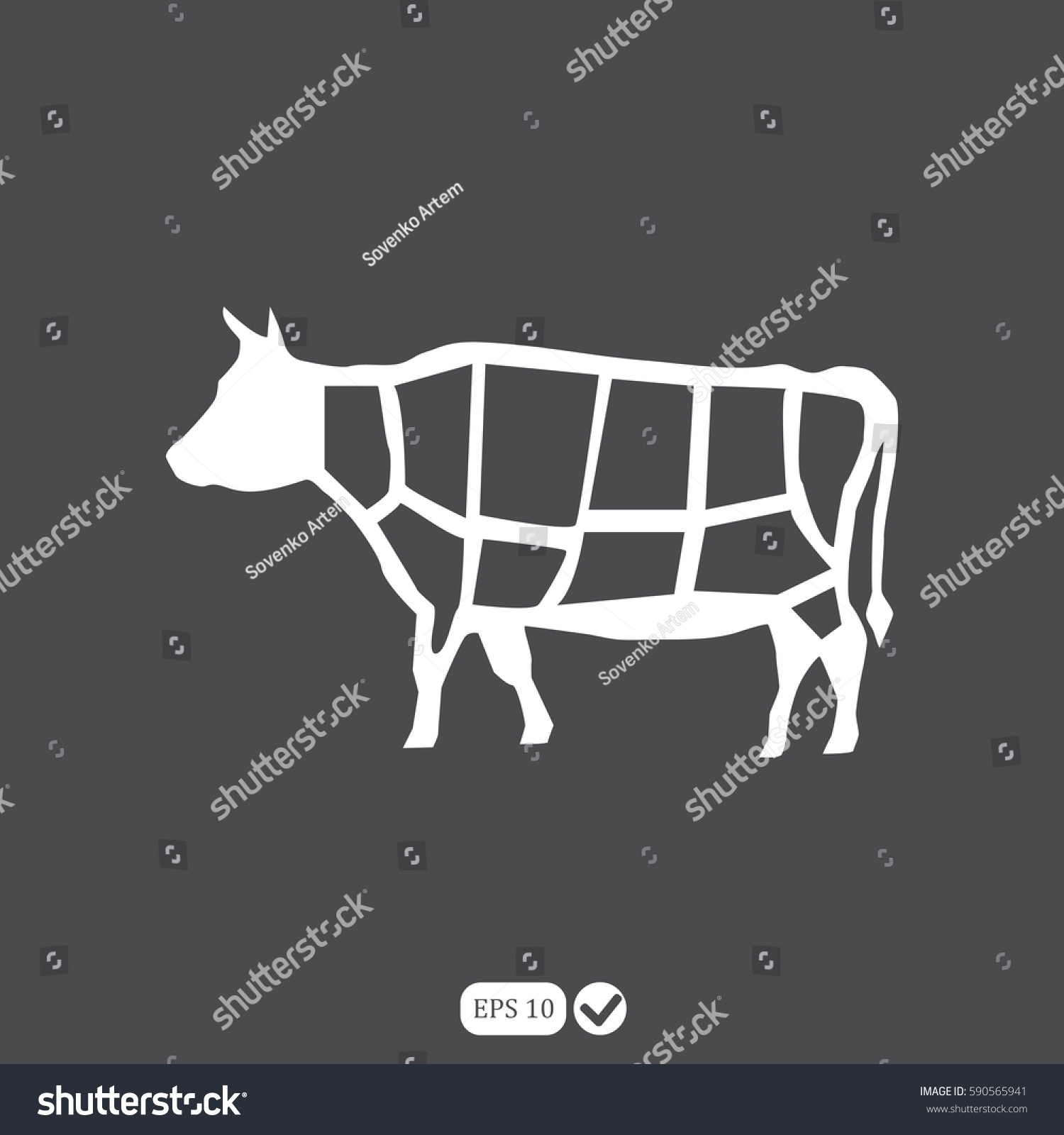 Cuts Beef Stock Vector (Royalty Free) 590565941 | Shutterstock