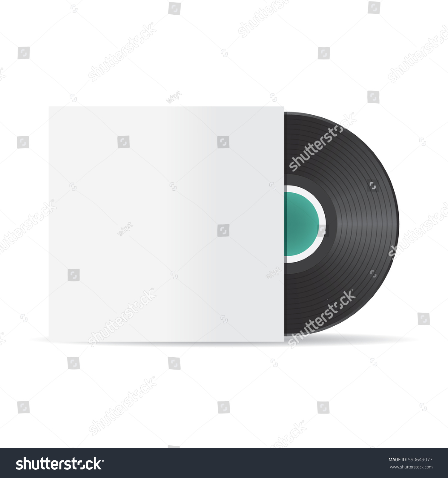 Vector Illustration Vinyl Record Mockup Stock Vector (Royalty Free ...