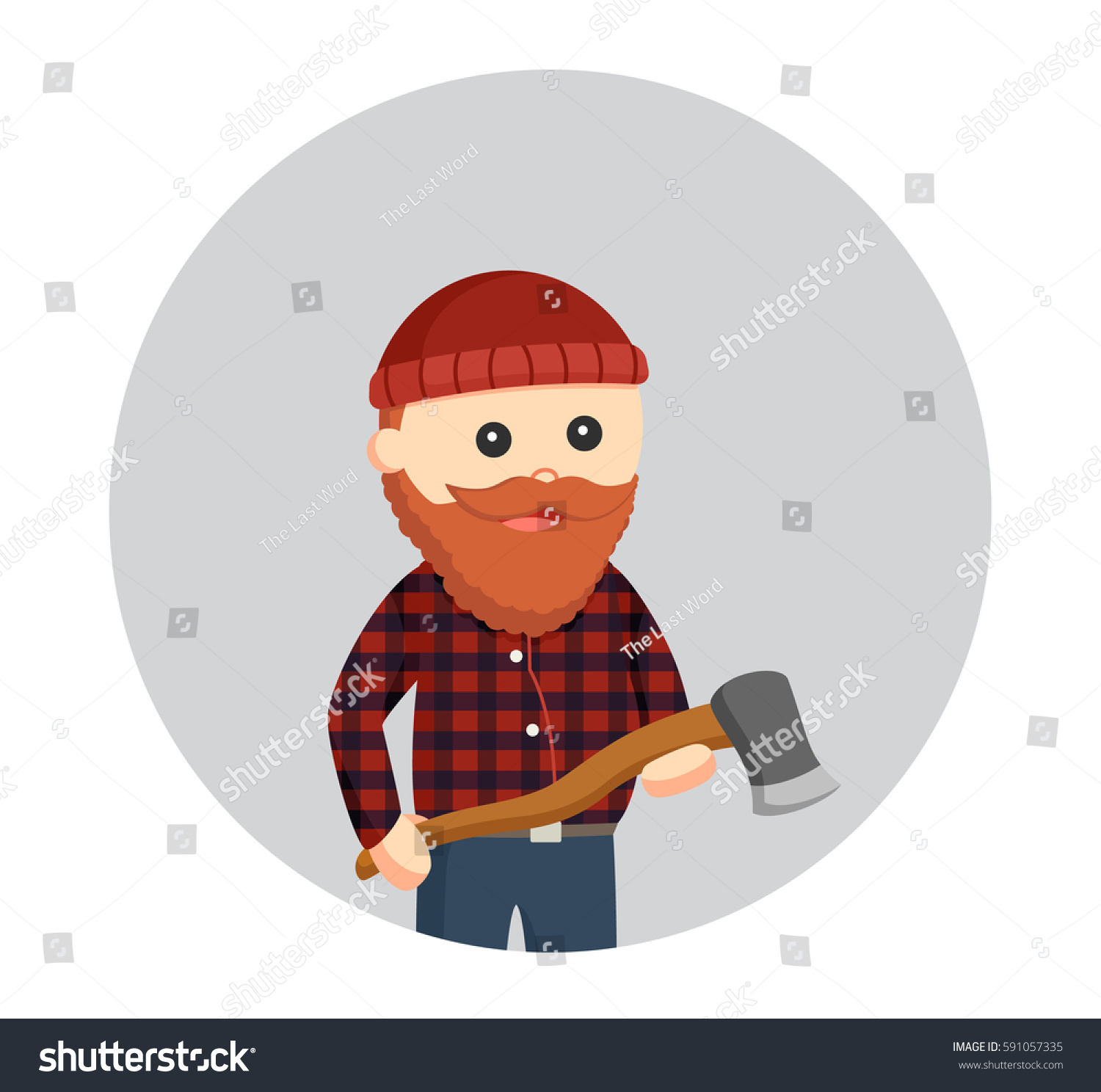 Fat Lumberjack Axe Circle Background Stock Illustration 591057335 ...