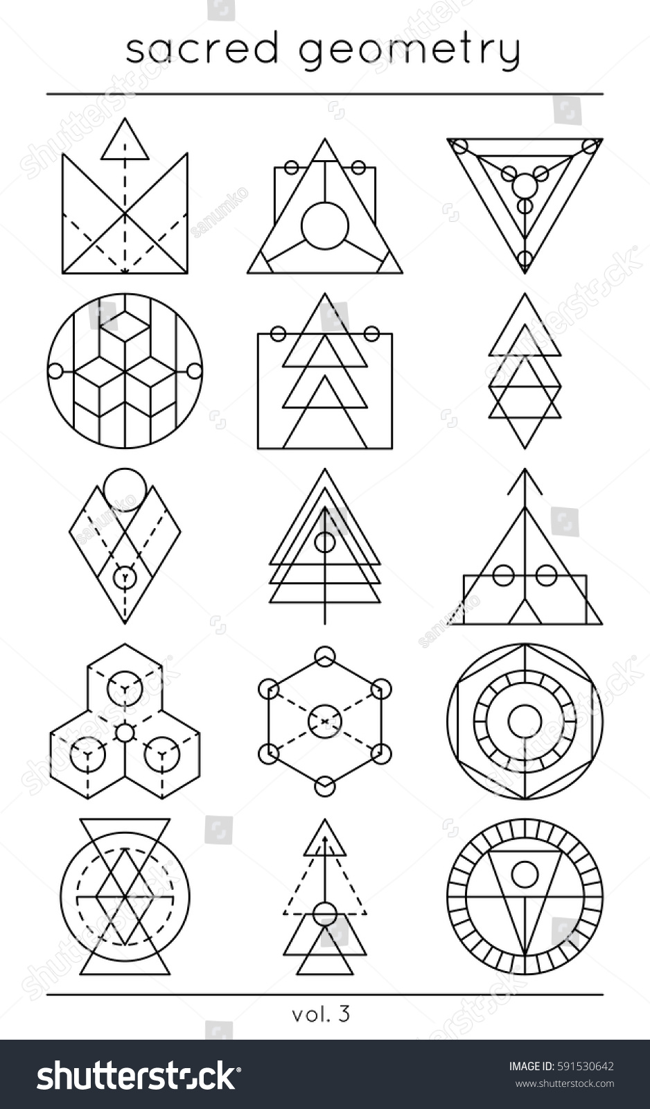 Sacred Symbols Vector Cosmic Decoration Elements Stock Vector (Royalty ...