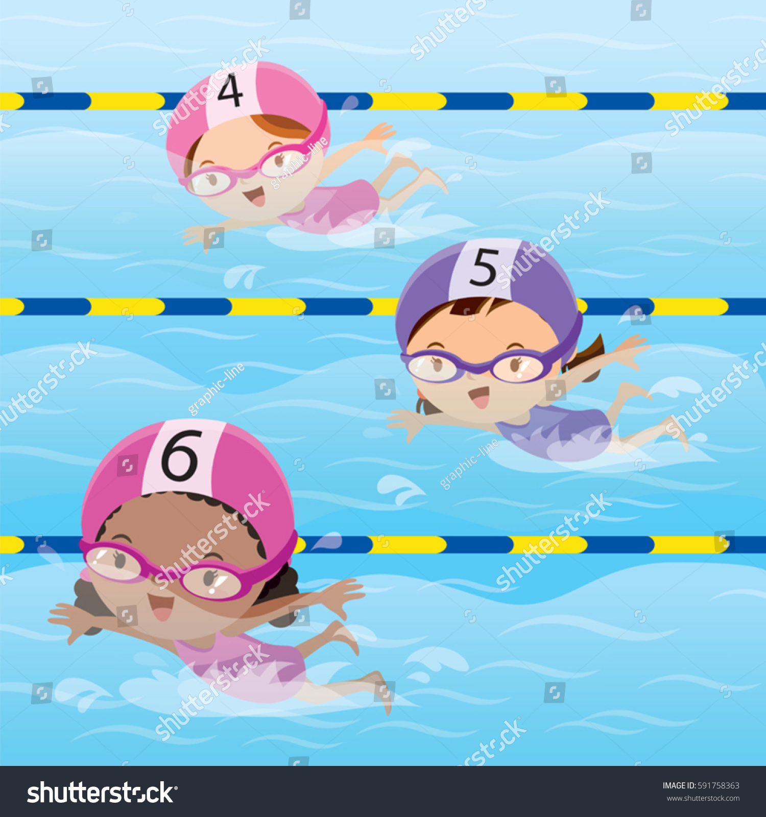 Рисунок плавание в бассейне для детей
