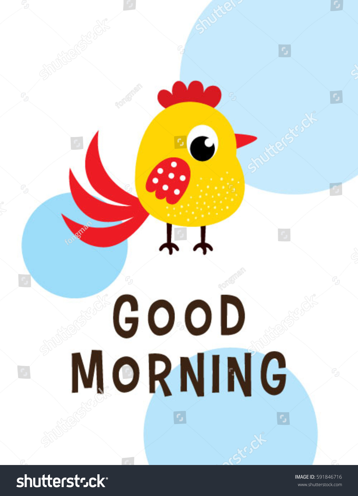 Good Morning Chicken Vector Stock Vector (Royalty Free) 591846716 ...