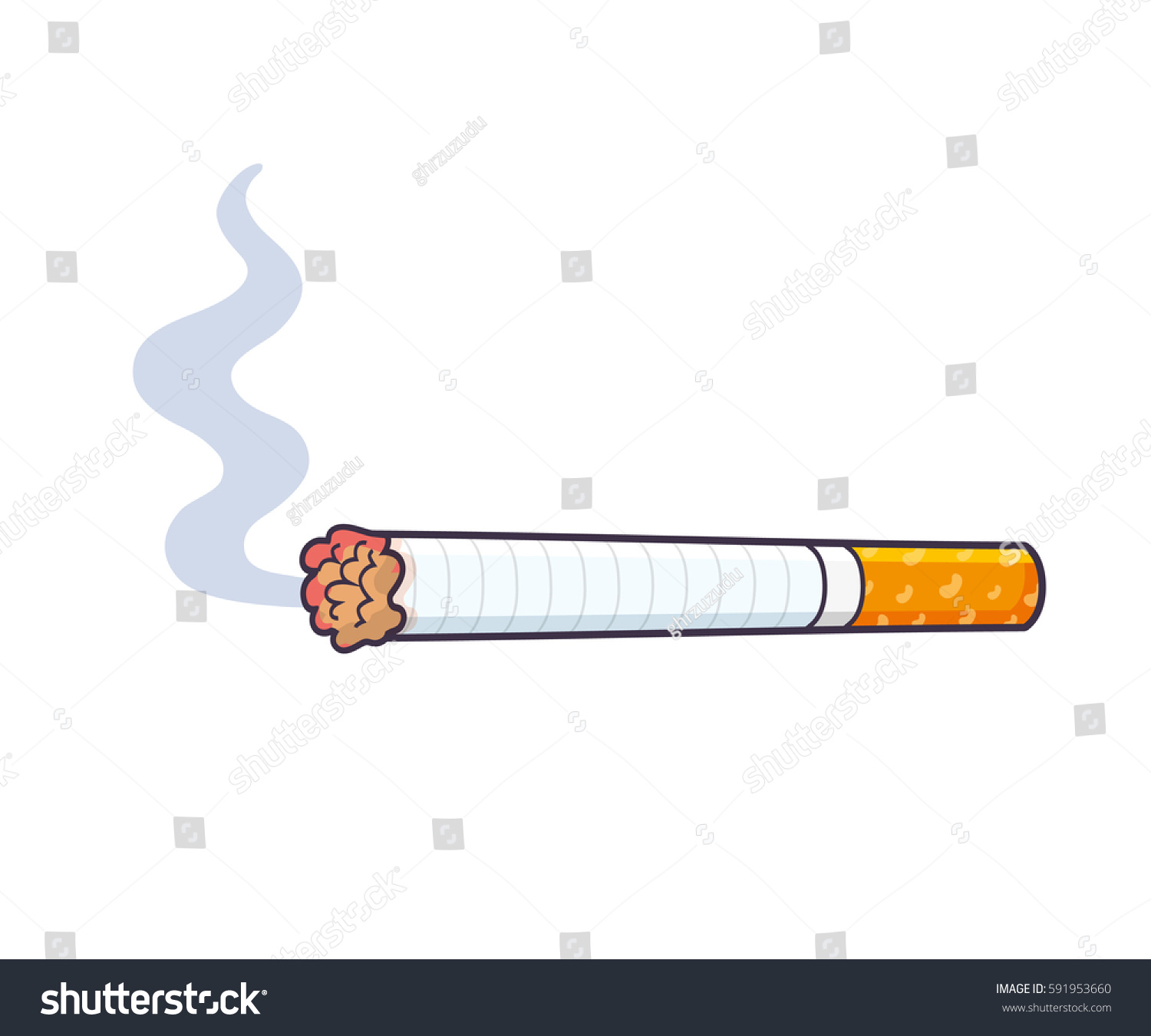 Cigarette Smoke Isolated Stock Vector (Royalty Free) 591953660 ...