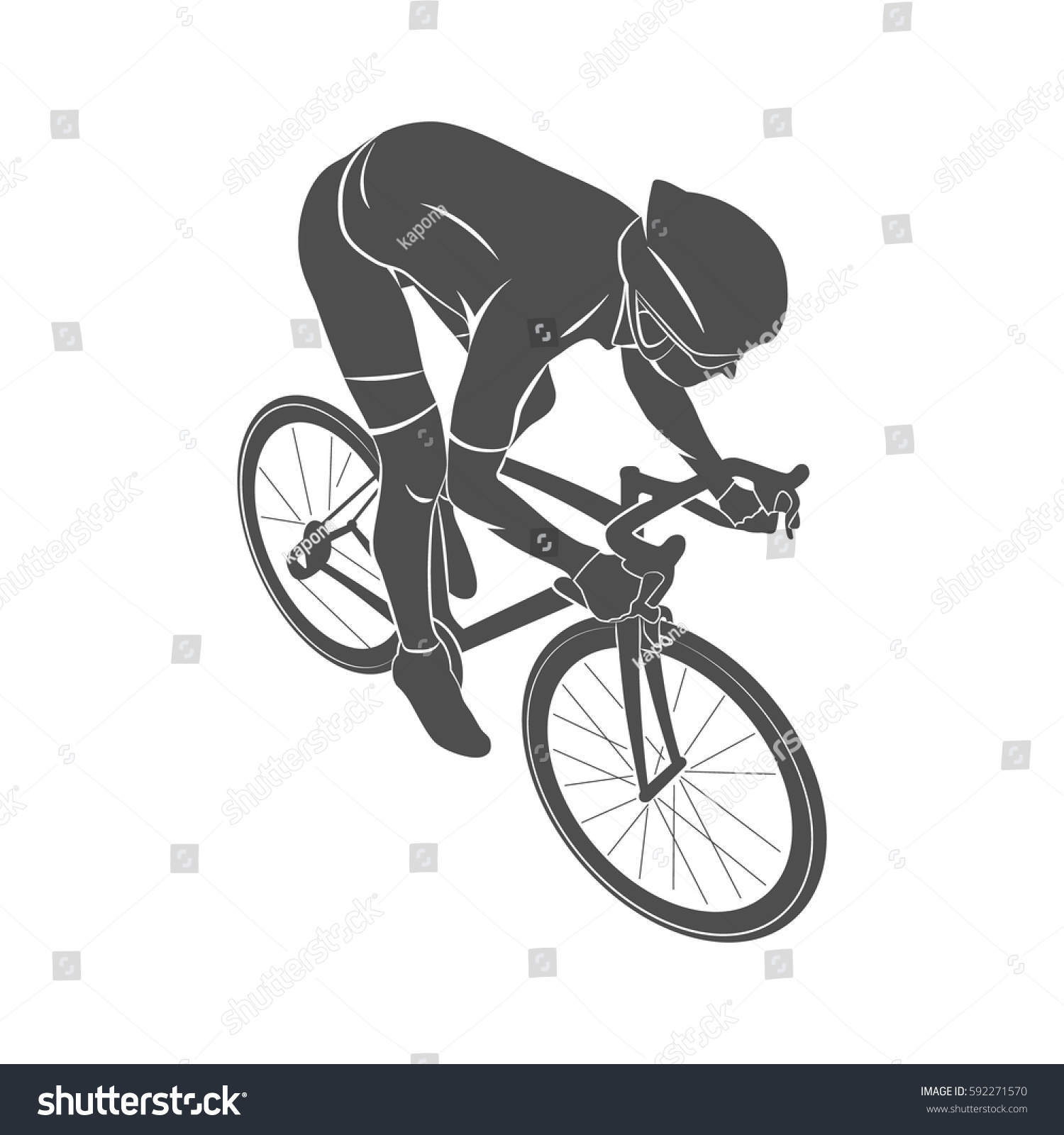 Cyclist On Race Track On White Stock Vector (Royalty Free) 592271570 ...