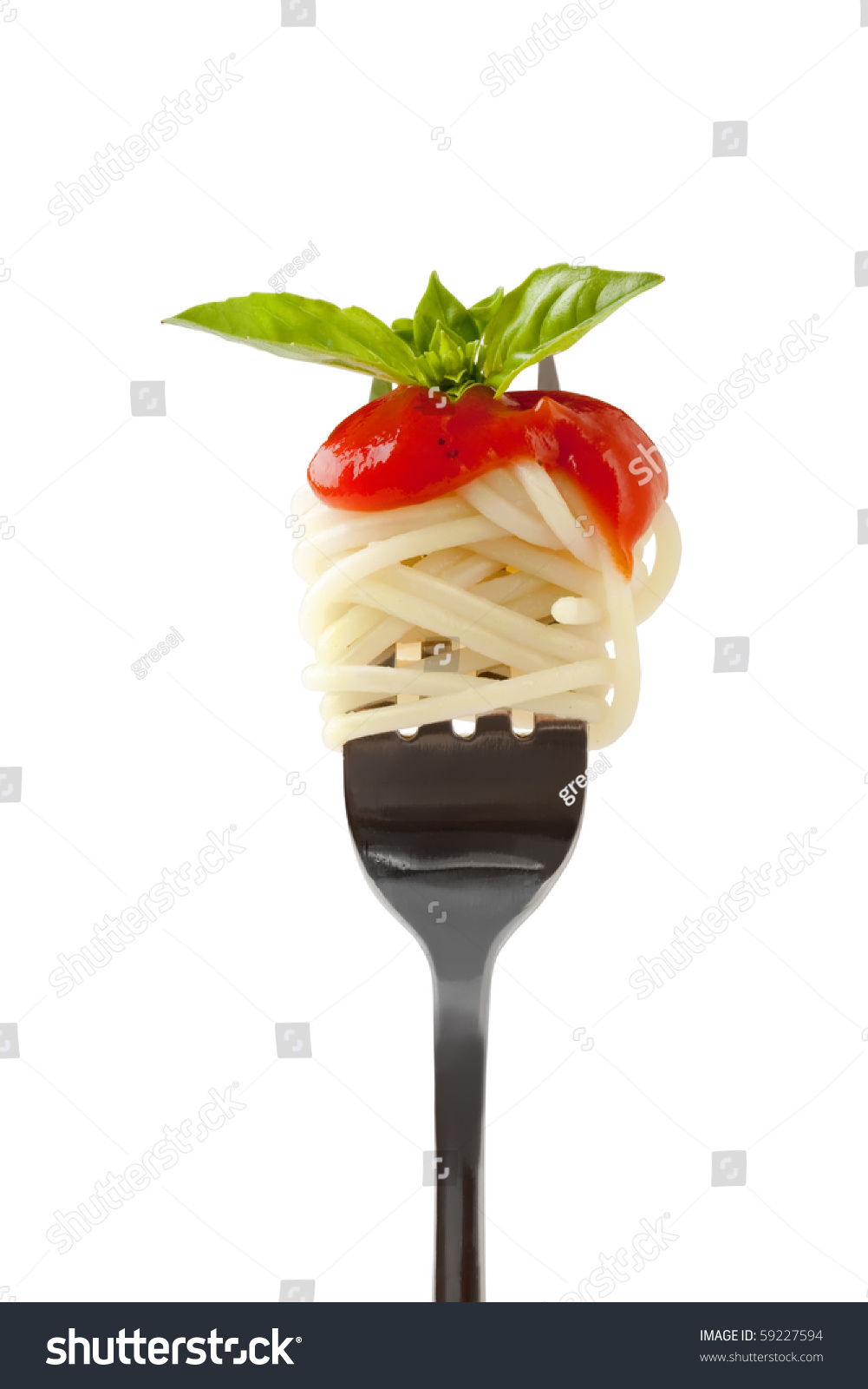 Spaghetti Sauce Parmesan Cheese On Fork Stock Photo 59227594 | Shutterstock