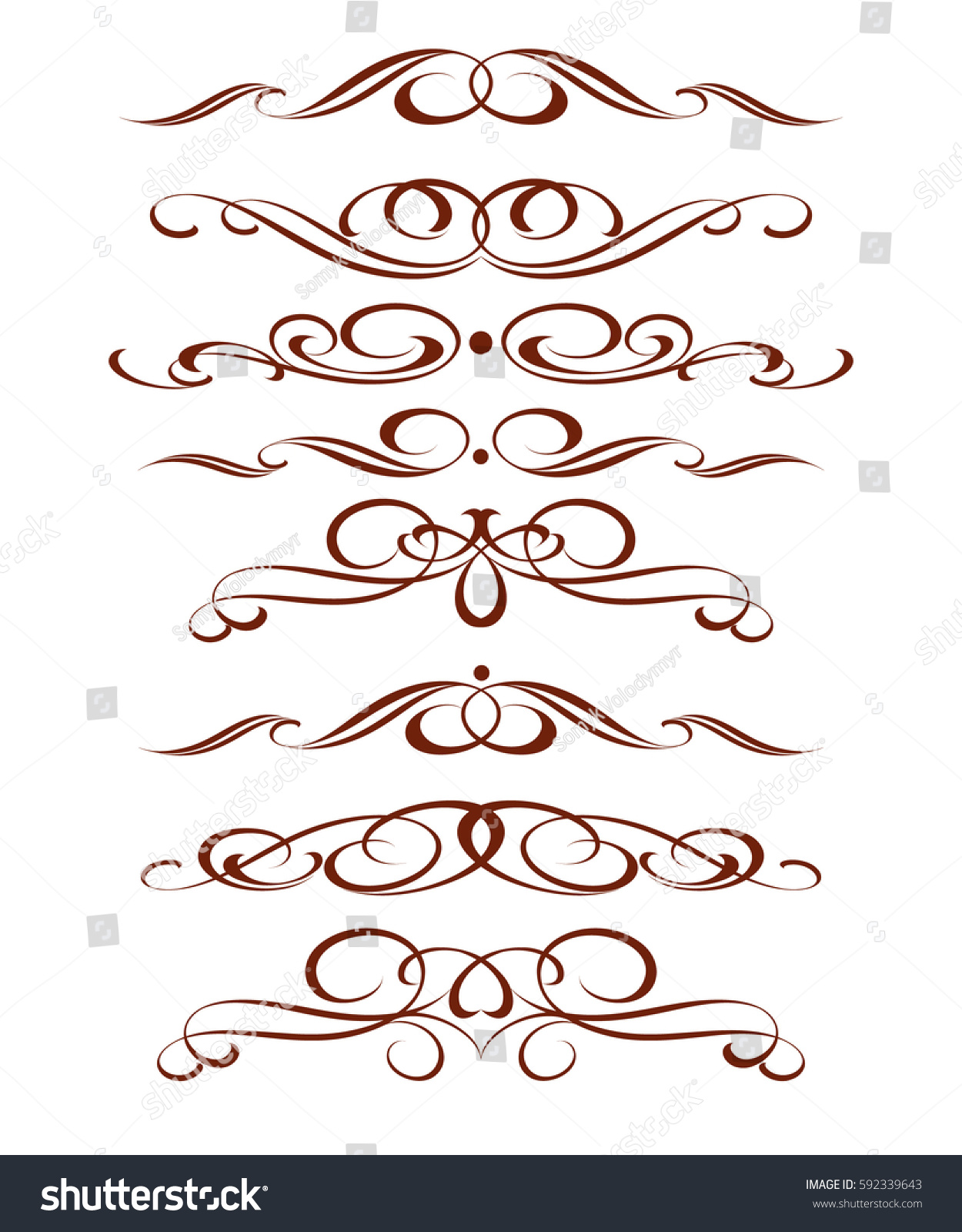 Set Decorative Elementsvector Illustrationwell Built Easy Stock Vector ...