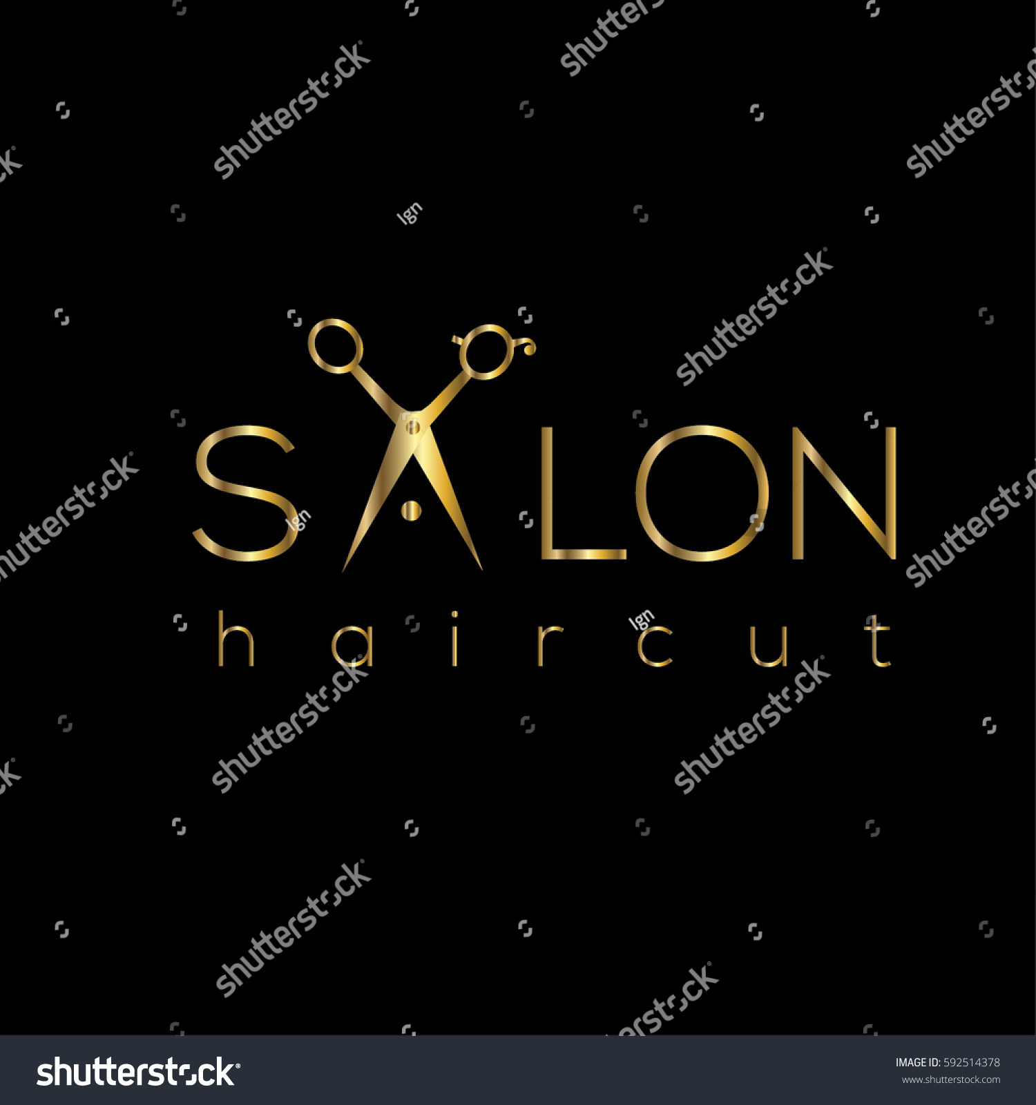 Hair Salon Golden Vector Logo Design Stock Vector (Royalty Free ...