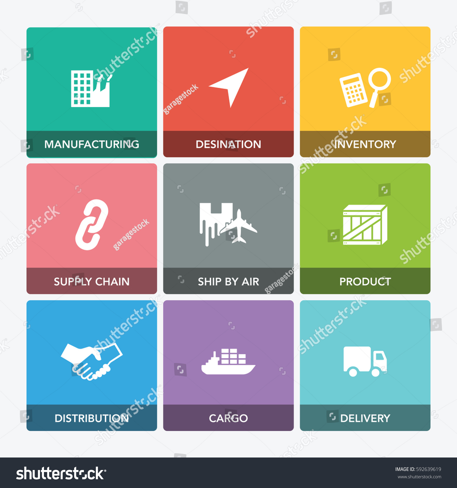 Logistics Icon Set Stock Vector (Royalty Free) 592639619 | Shutterstock