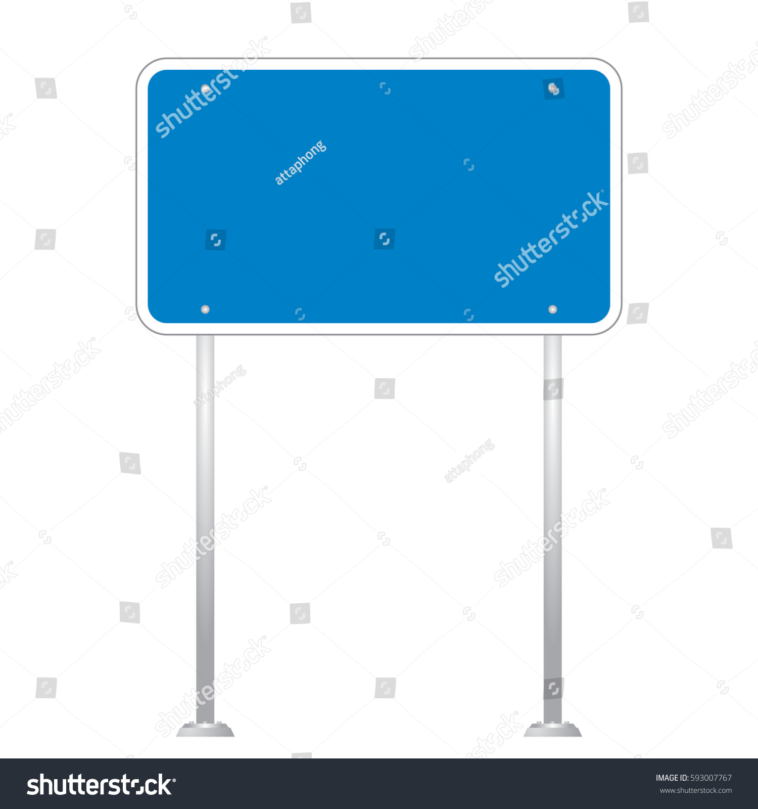 Blank Road Sign Board Vector Stock Vector (Royalty Free) 593007767 ...