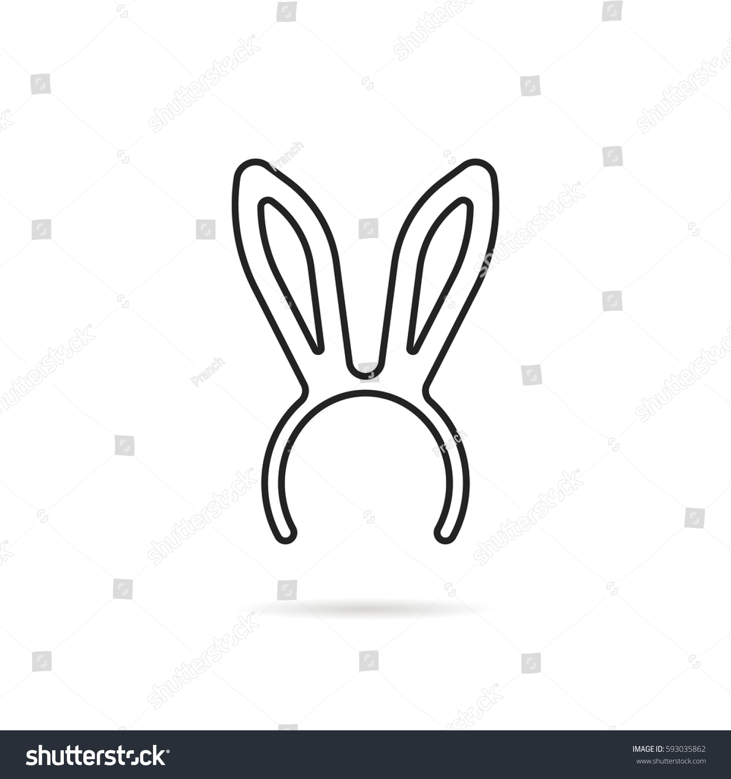Уши кролика контур