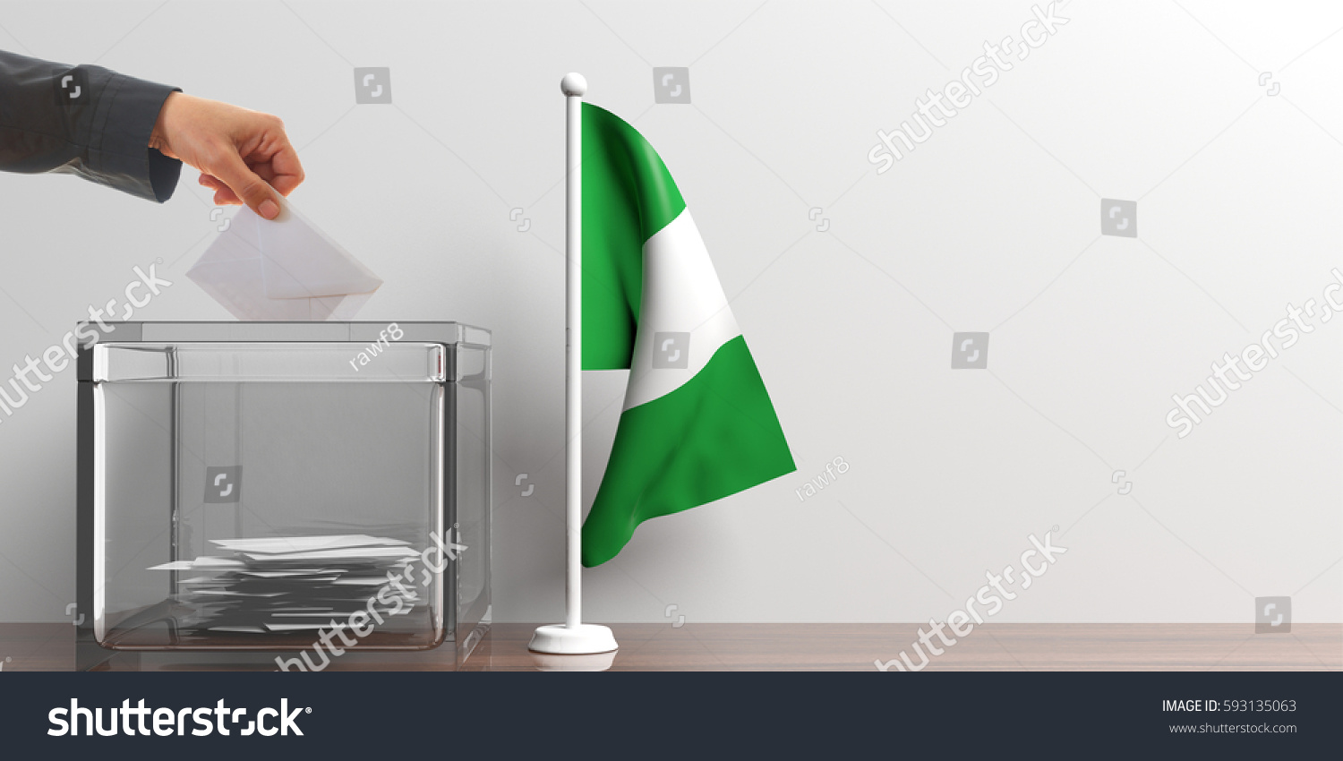 Glass Ballot Box Small Nigeria Flag Stock Illustration 593135063 ...