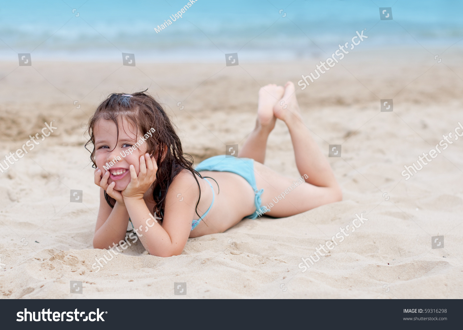 lying on the beach